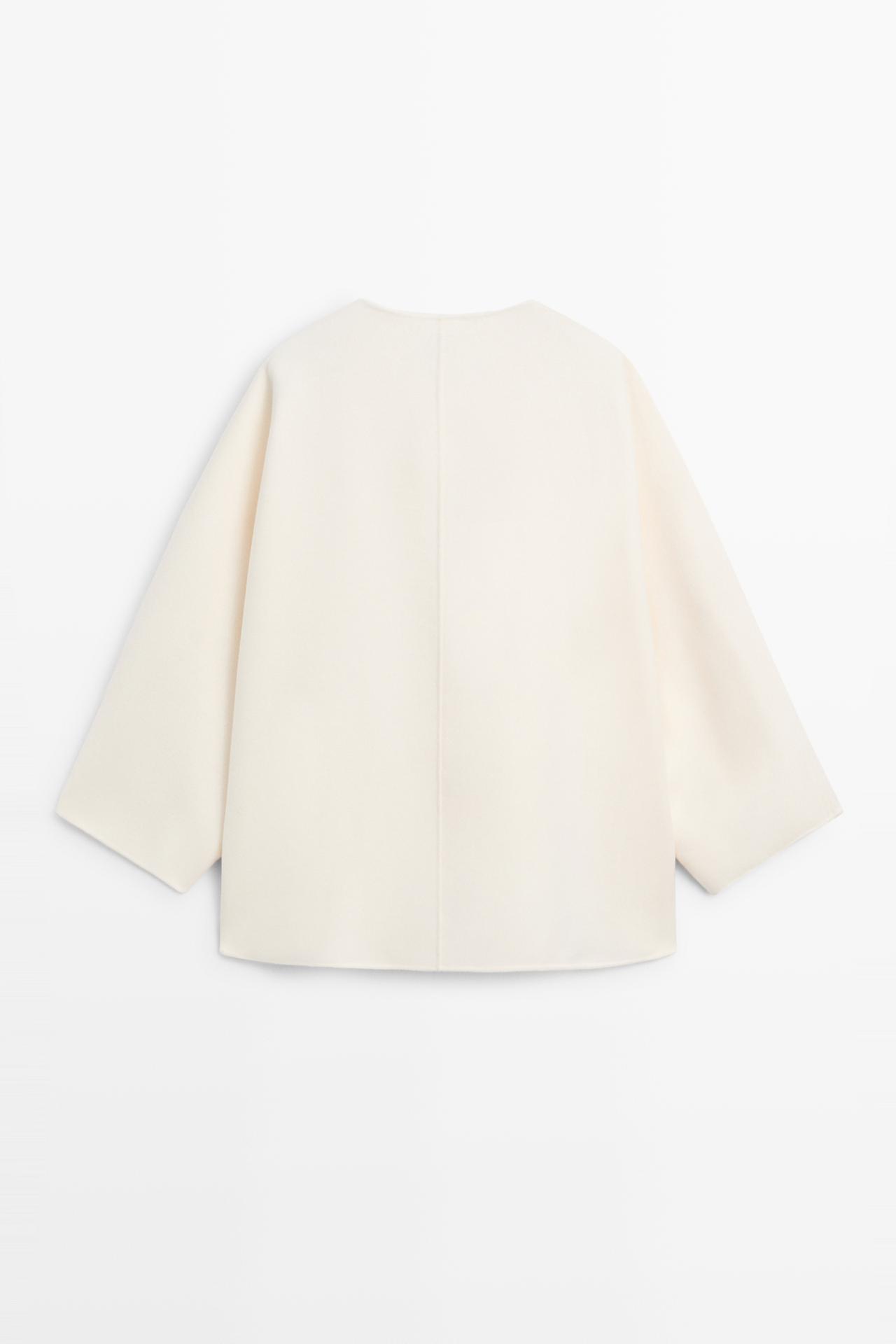 Wool blend voluminous cape coat — Beige