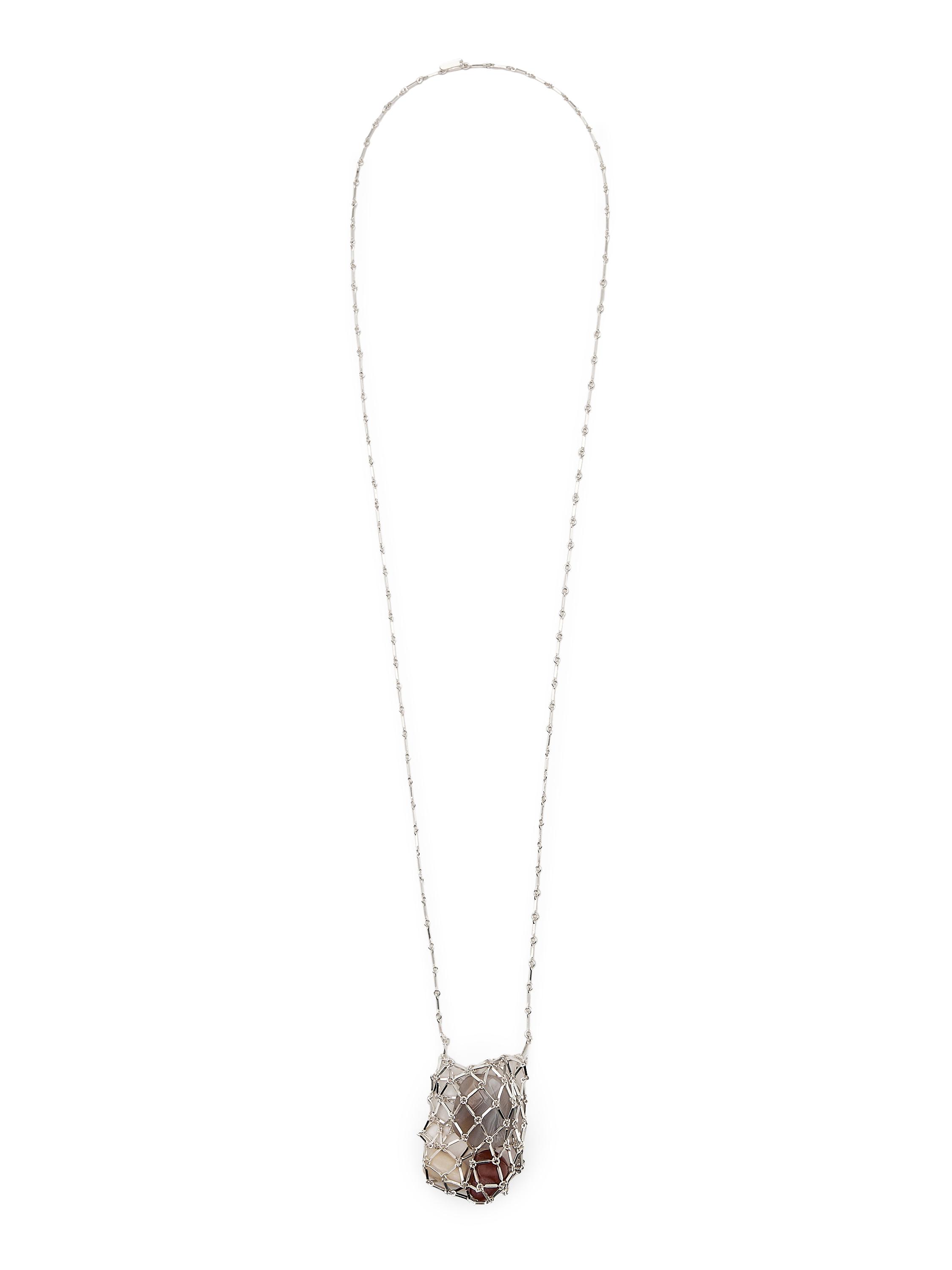 Mesh stone necklace · Silver · Accessories | Massimo Dutti