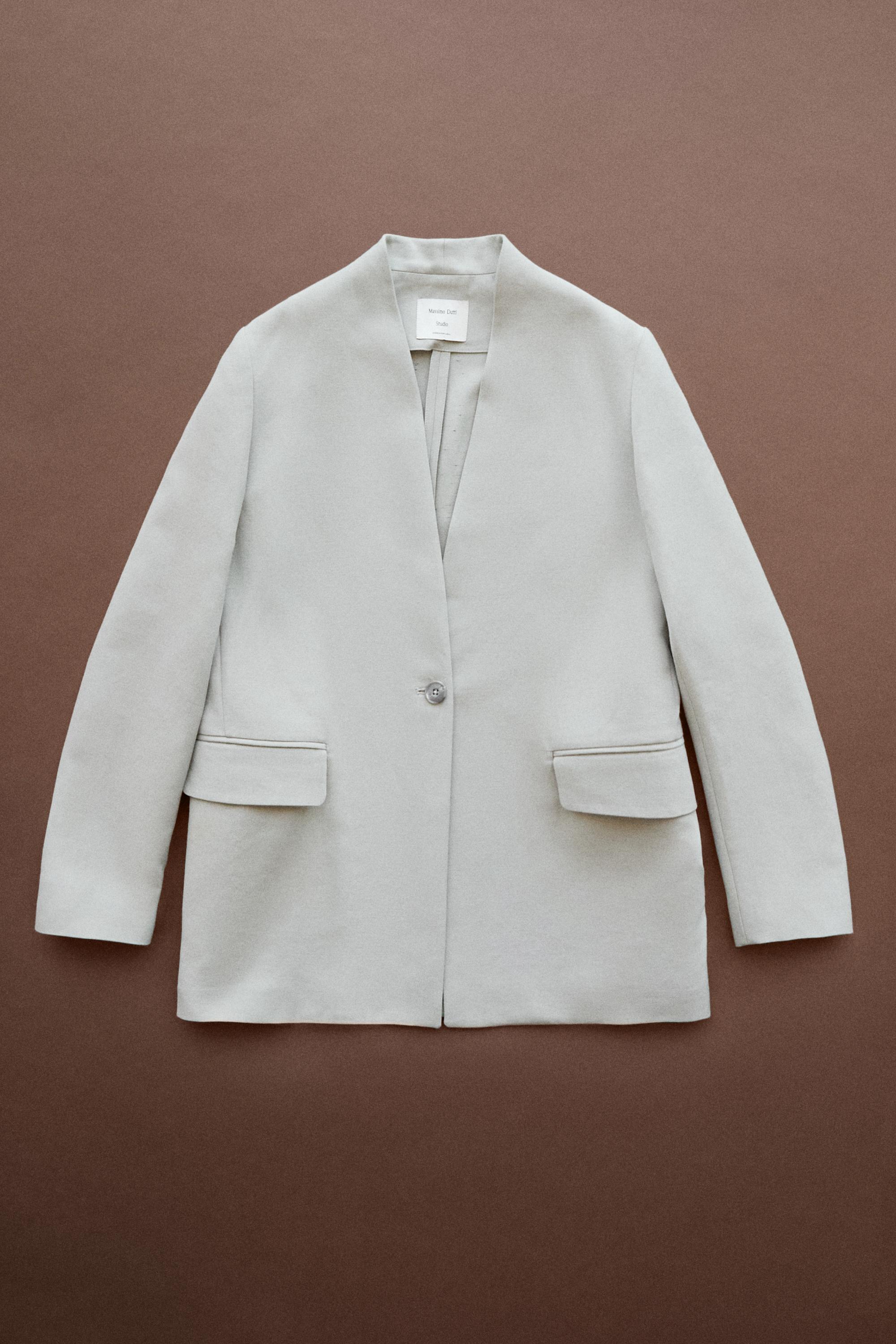 Suit blazer with button detail - STUDIO — GREY MARL