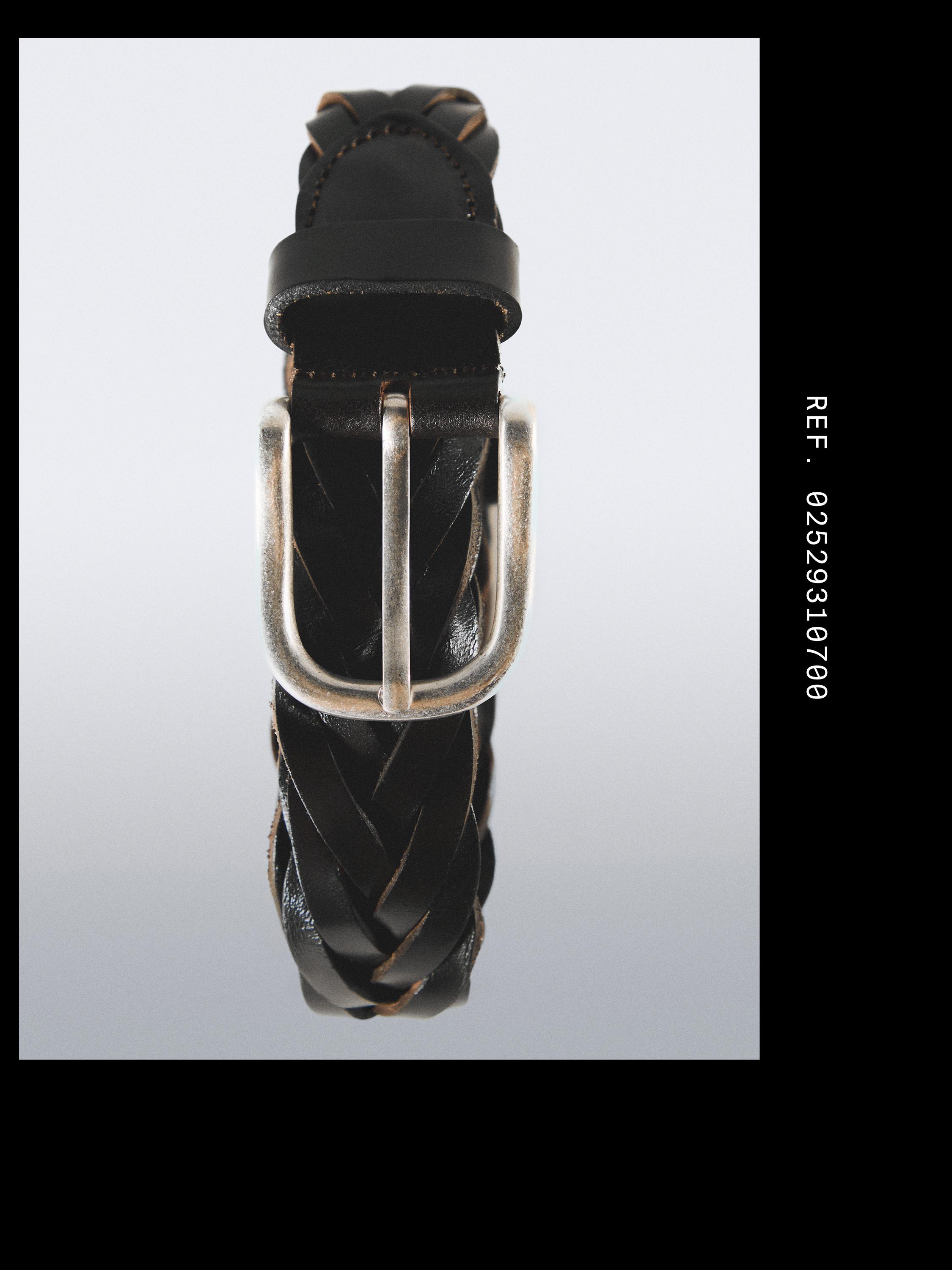 Плетеный ремень из кожи наппа