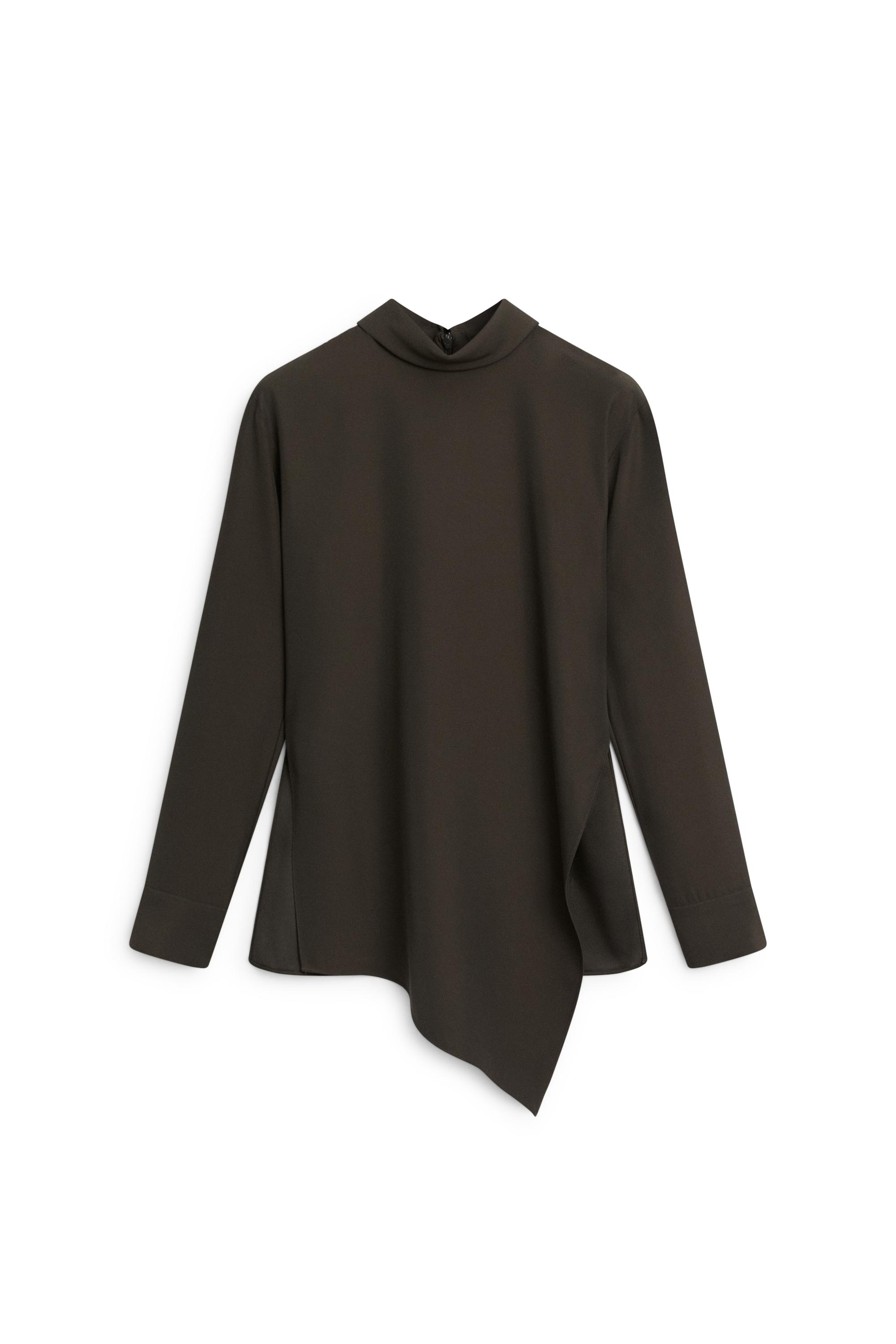 Flowing high neck asymmetric blouse - LIMITED EDITION by Massimo Dutti