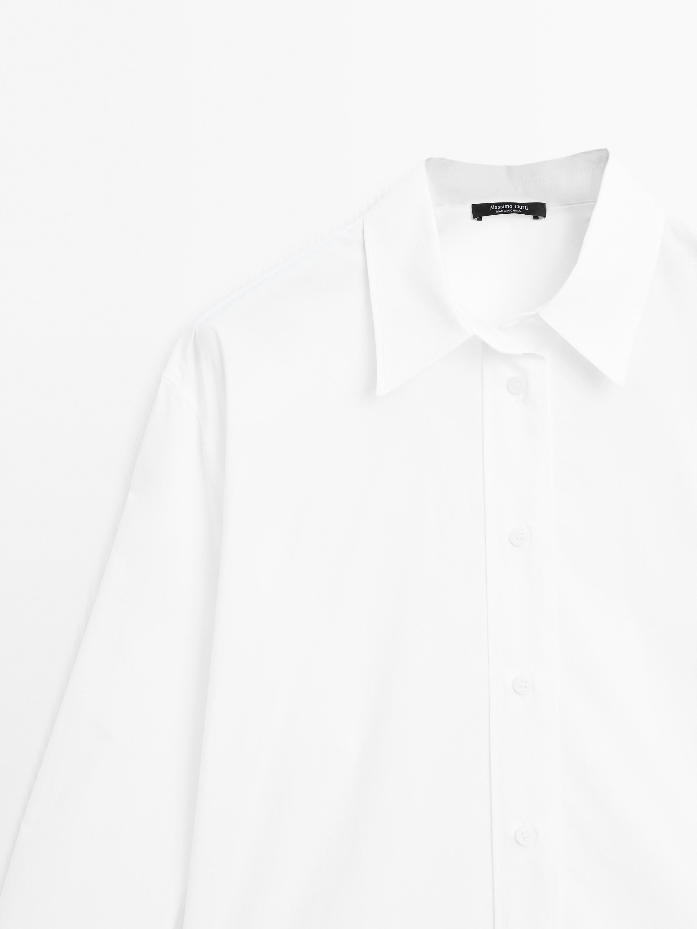 Long 100% cotton poplin shirt