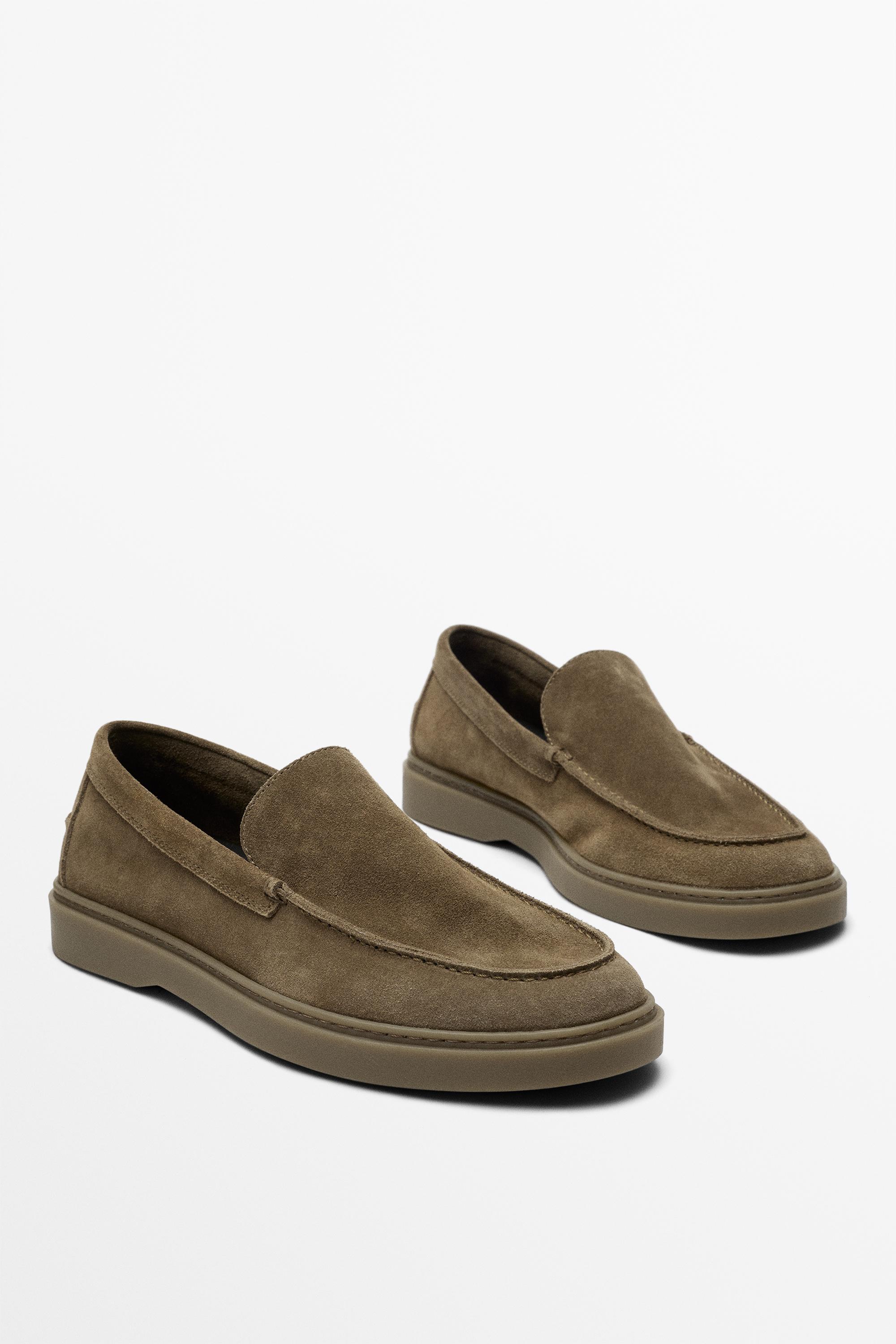 Split suede leather loafer — OCHRE