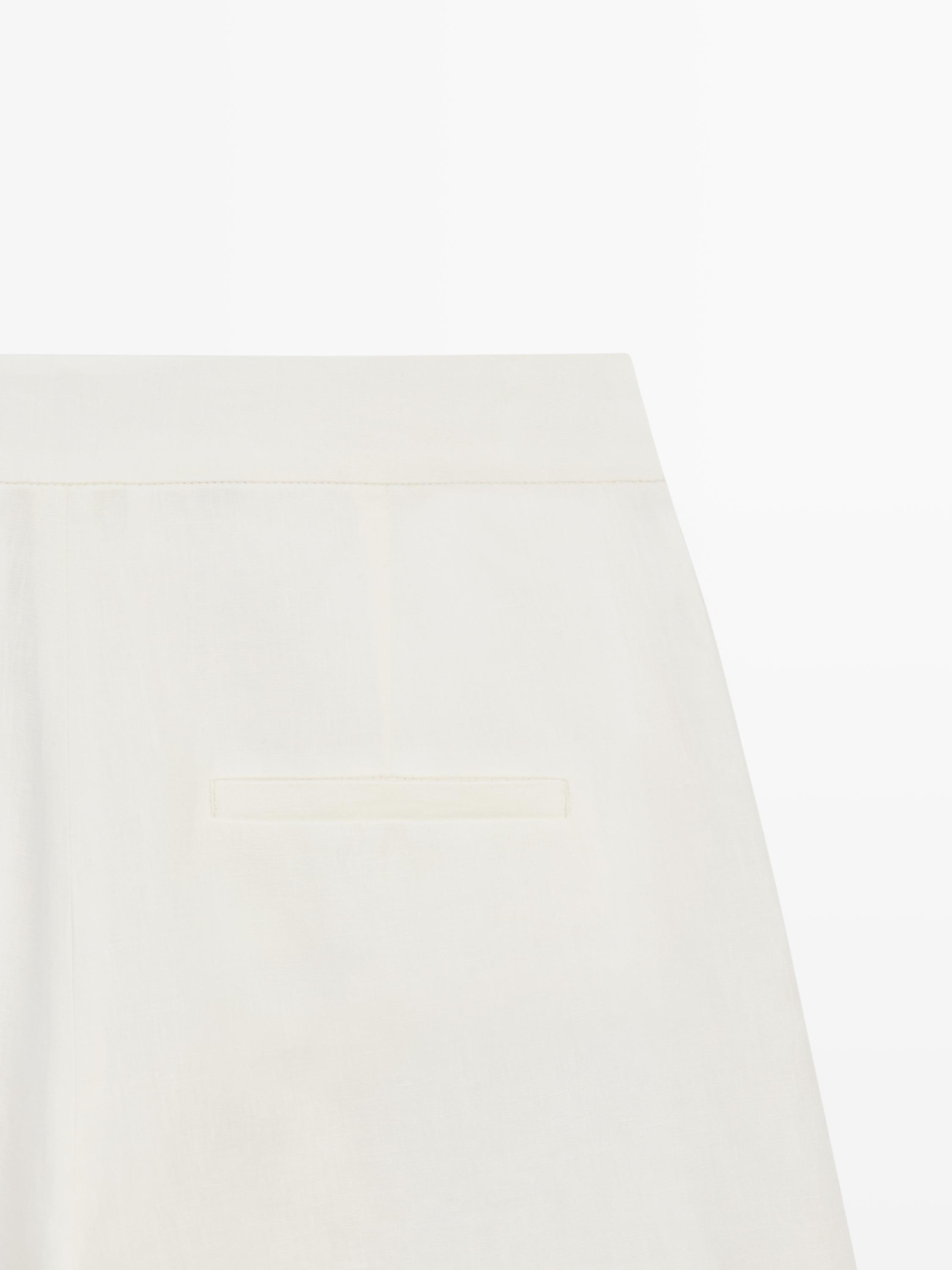 Linen barrel fit pants — Off white