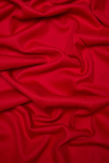 Wool blend scarf with fringing — RED 3
