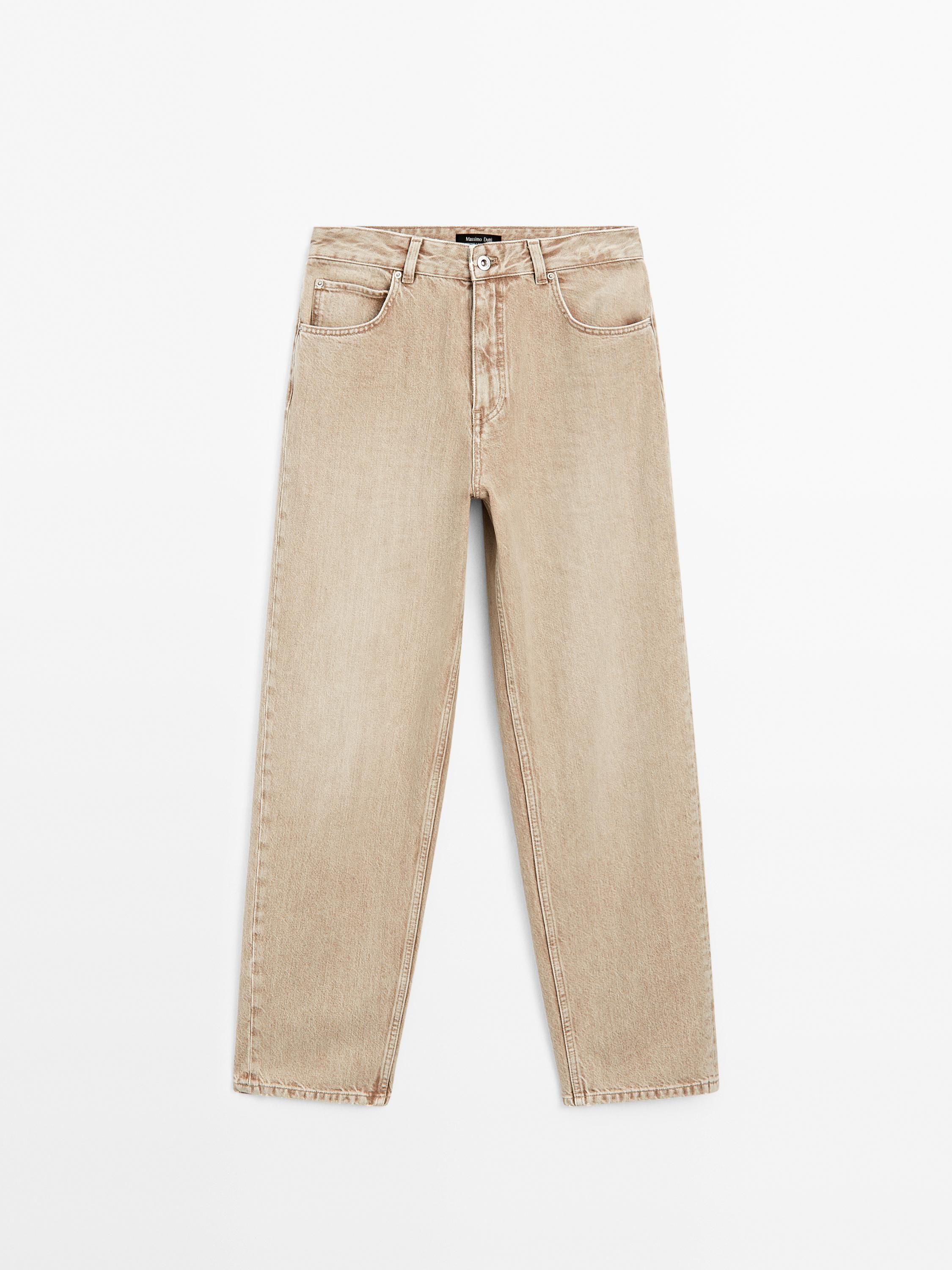 ◆Massimo Dutti◆ Cotton blend high waist straight fit jeans Cotton blend high-waist straight-leg jeans · Light Blue