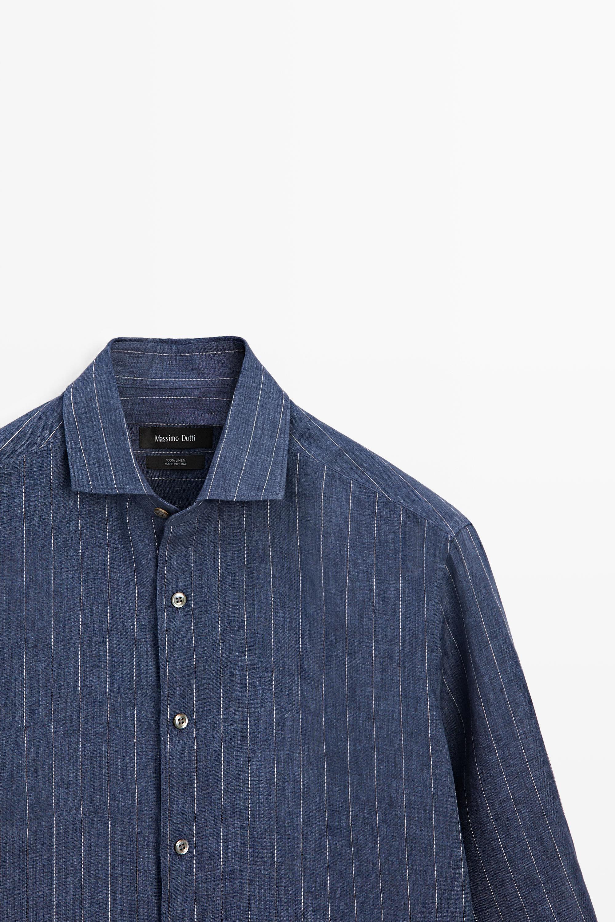 Men's Striped Linen Shirts - Massimo Dutti - US Men's Striped Linen Shirts - Massimo Dutti - US