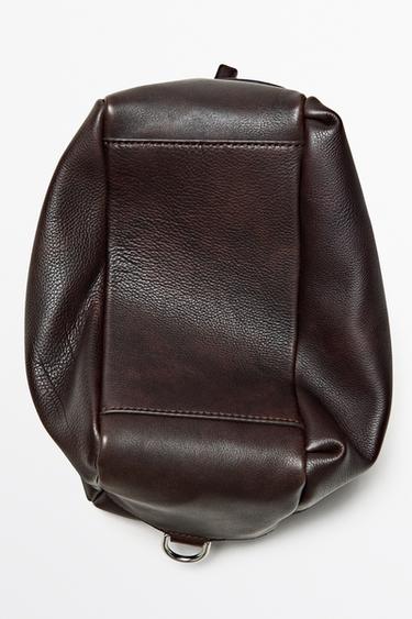 Large nappa leather toiletry bag — BROWN 5