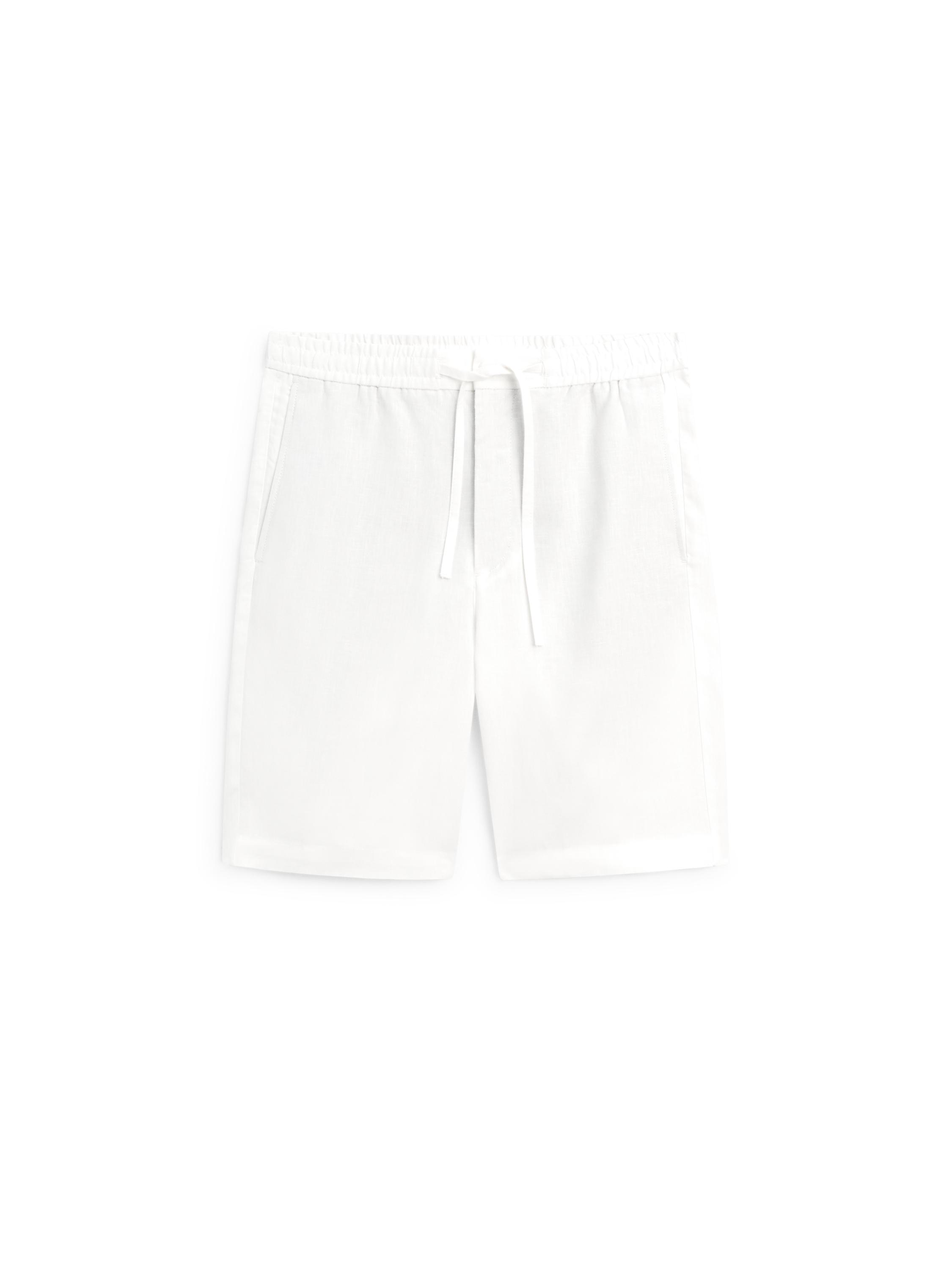 100% linen short Bermuda shorts — Off white