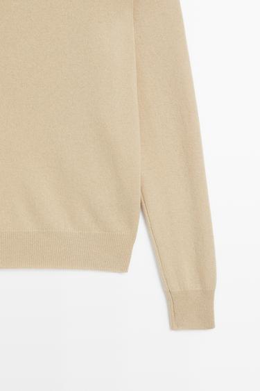 Wool blend crew neck knit sweater — CAMEL 7