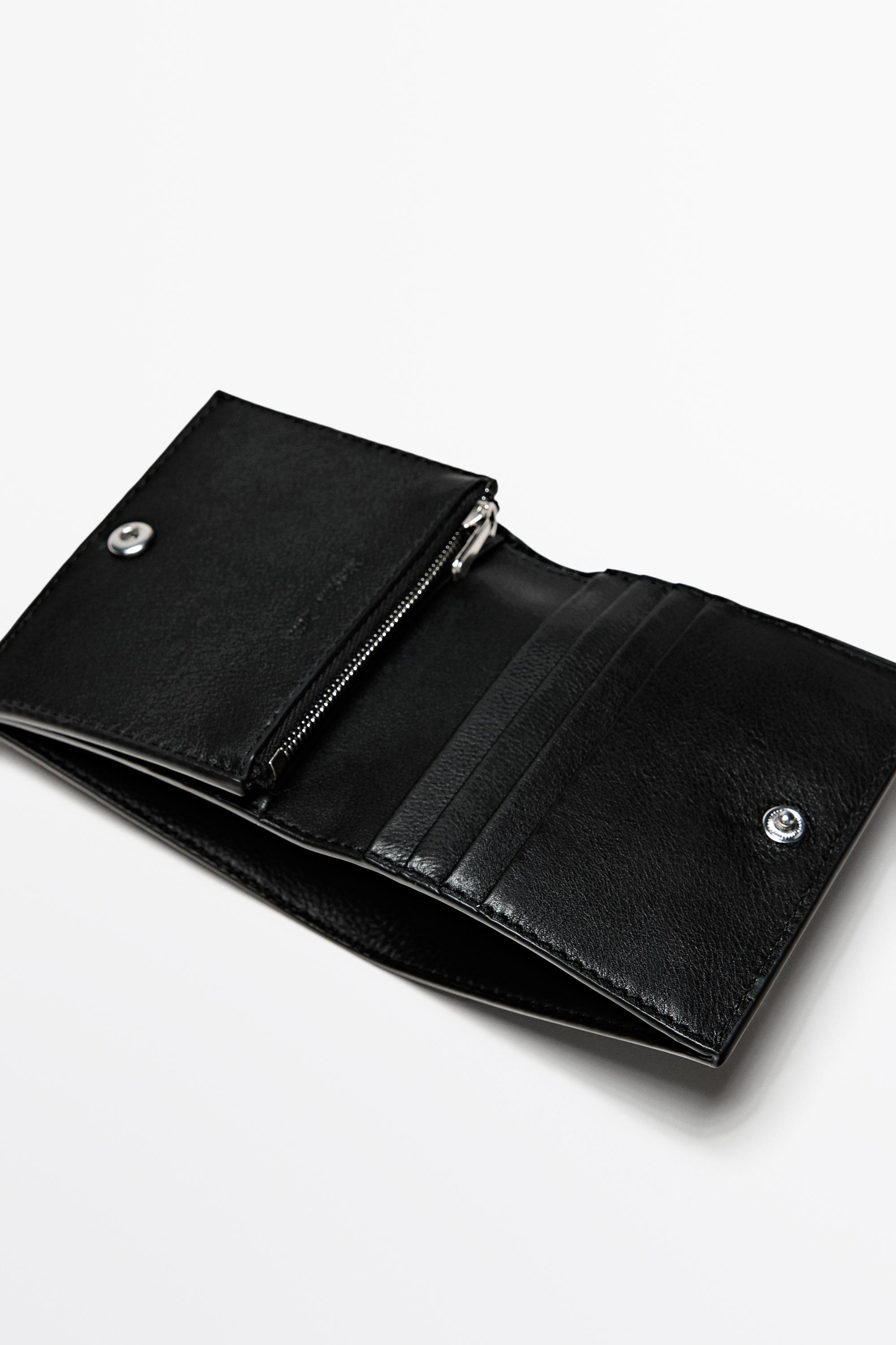 Nappa leather wallet — BLACK