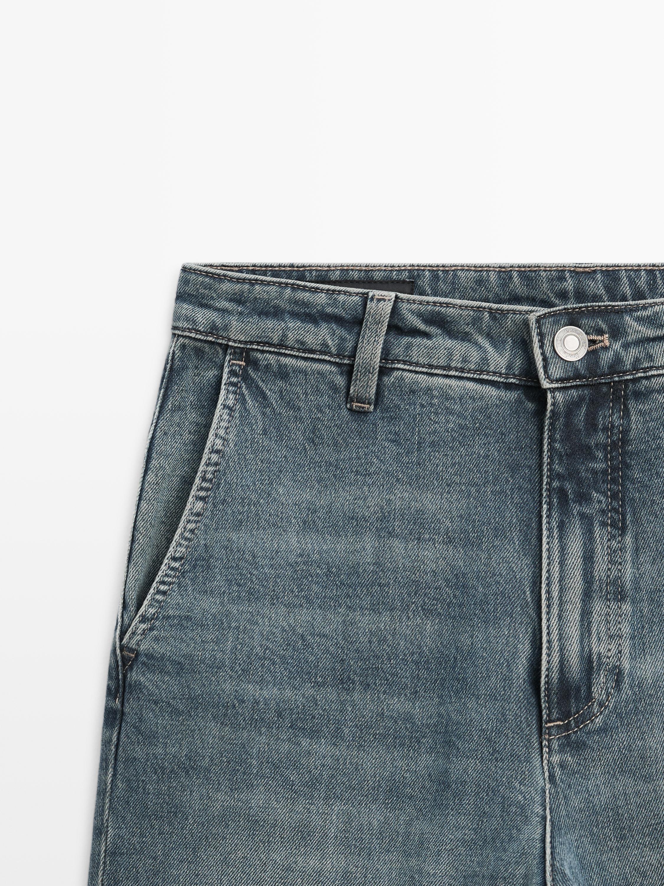 Mid-rise bell bottom jeans — MEDIUM BLUE