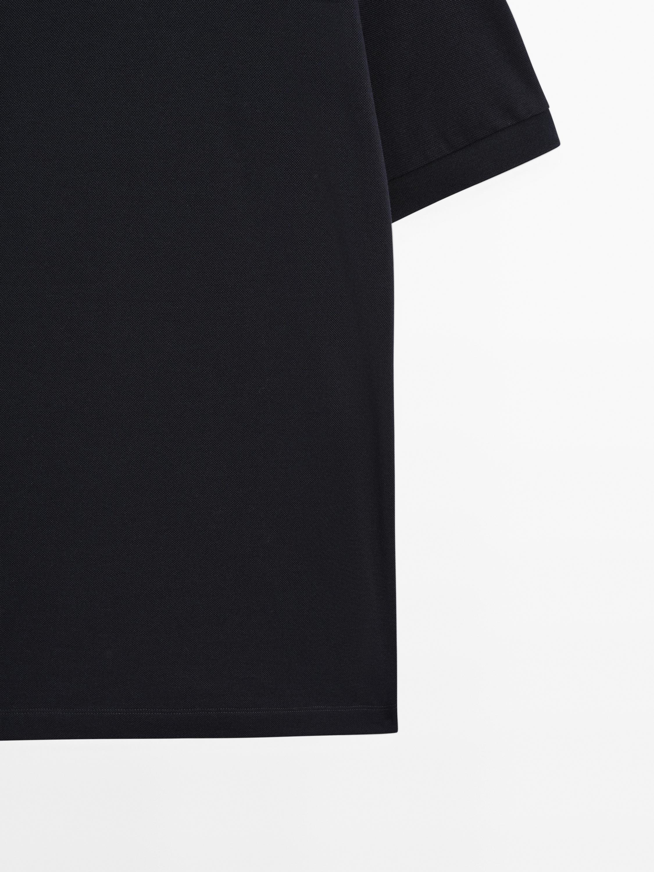 Poloshirt mit kurzen Ärmeln und Mikrostrukturmuster