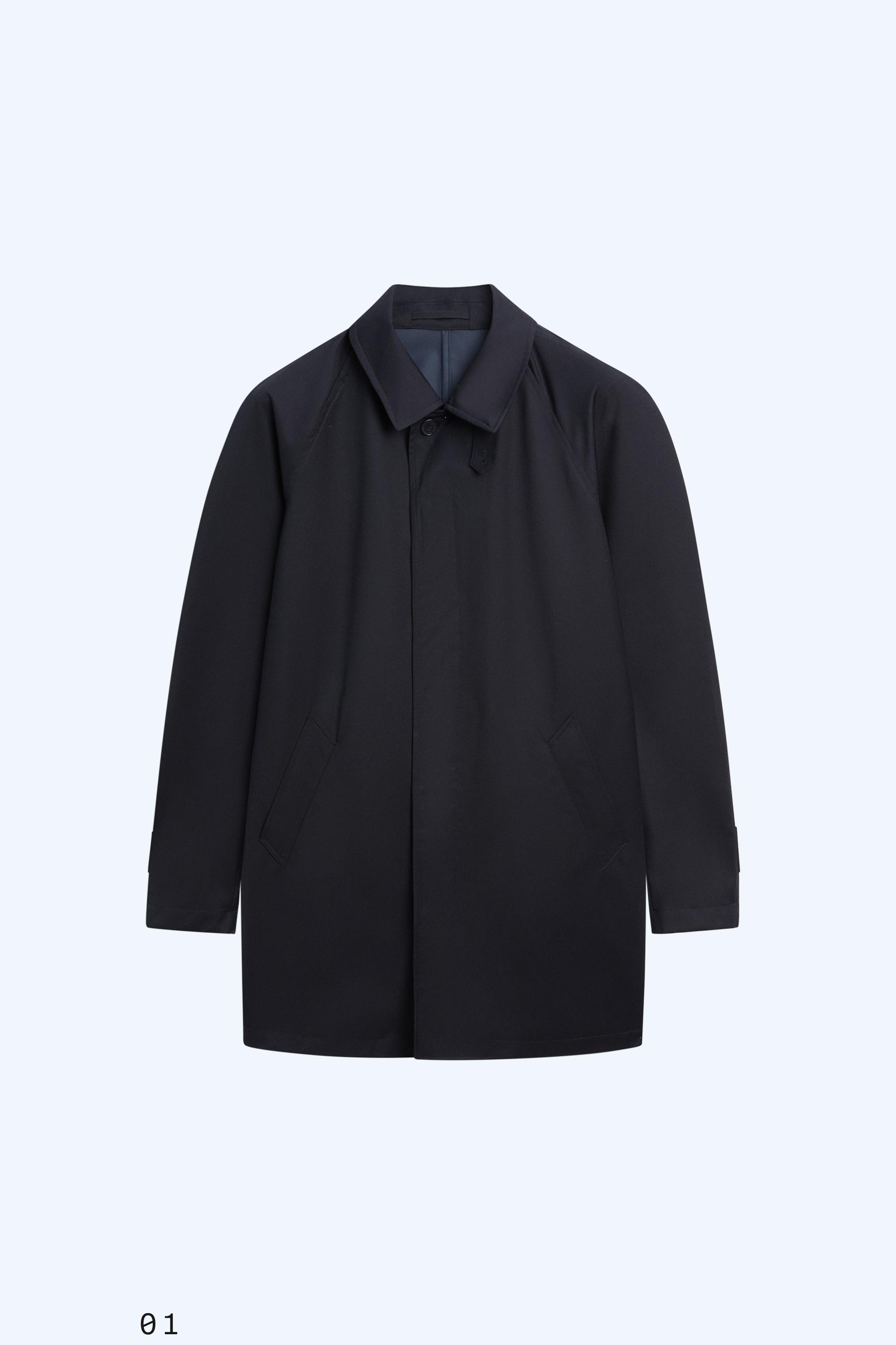 100% wool trench coat — NAVY BLUE