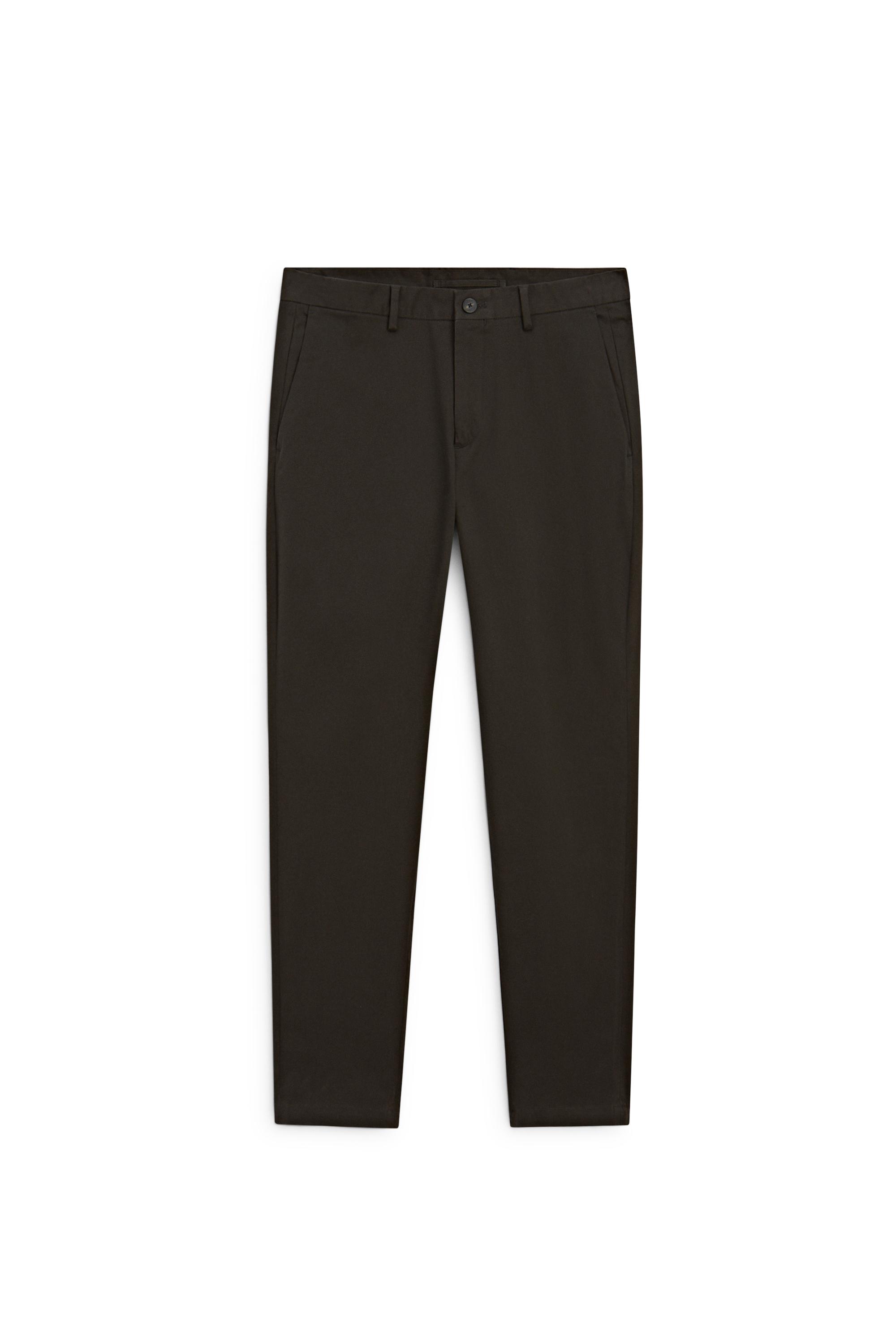 Slim fit cotton trousers — BROWN