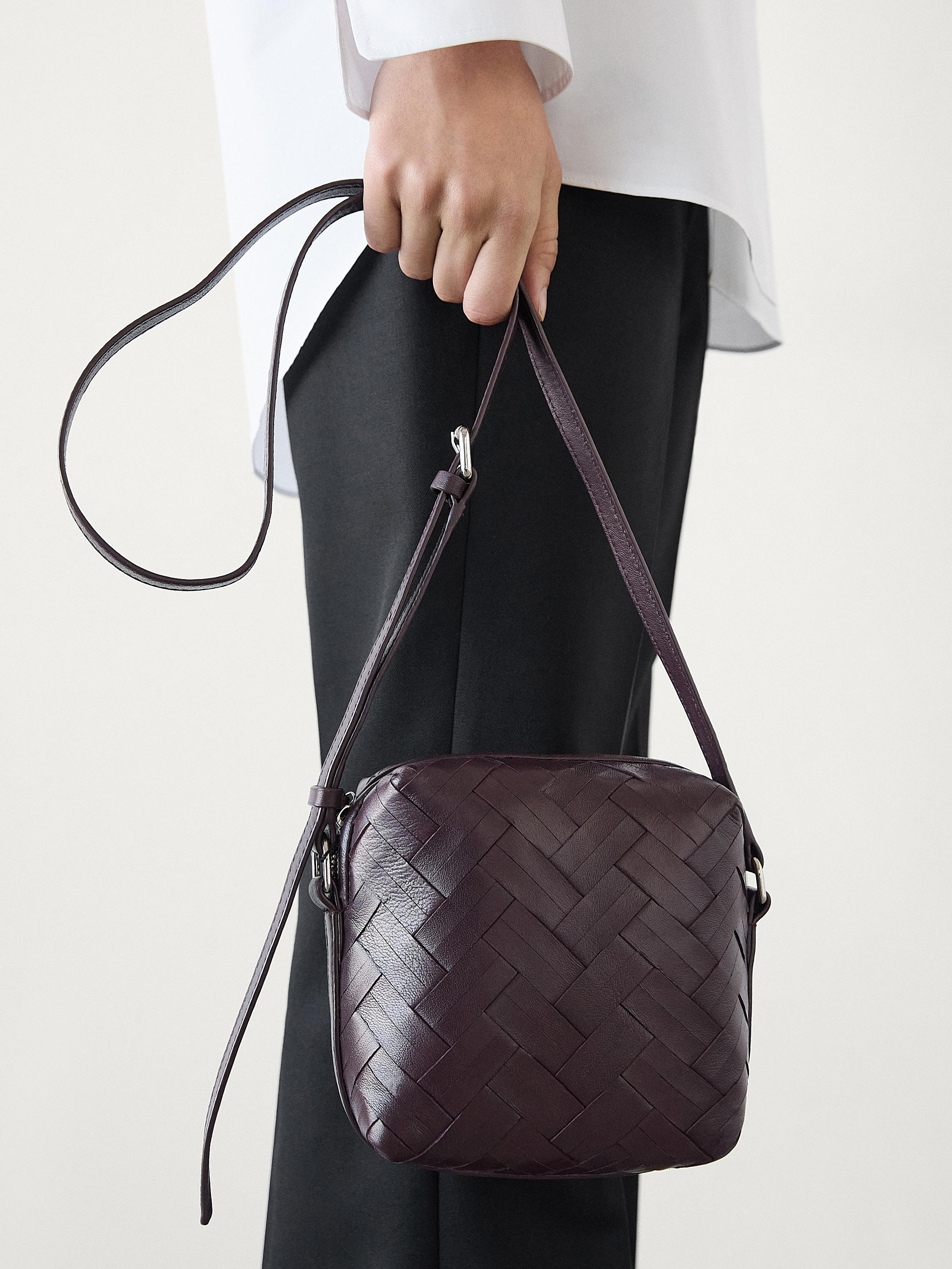 Braided nappa bucket bag