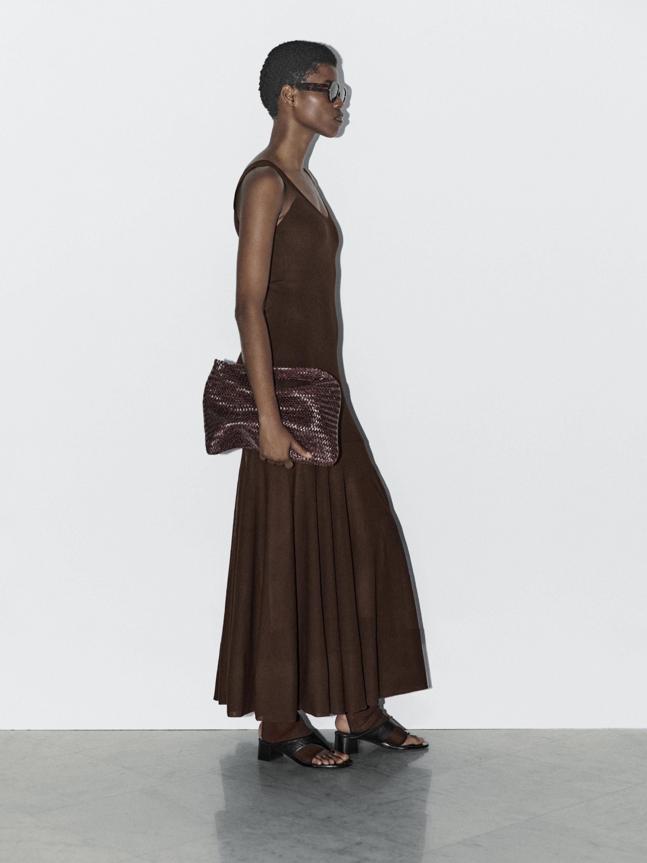 Cotton and silk blend knit dress