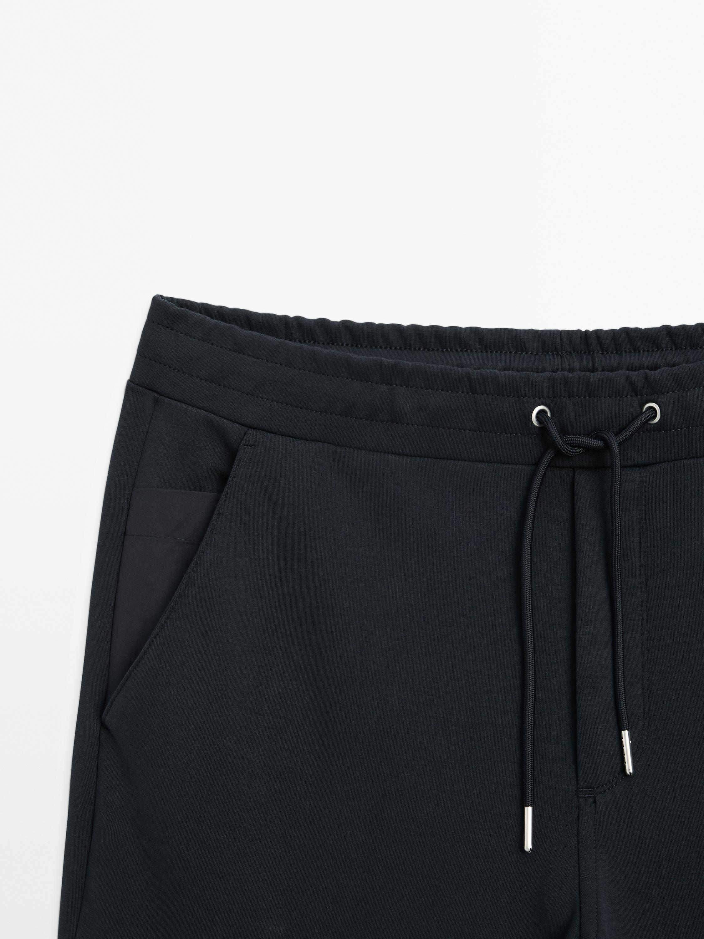 Cotton blend pocket trousers
