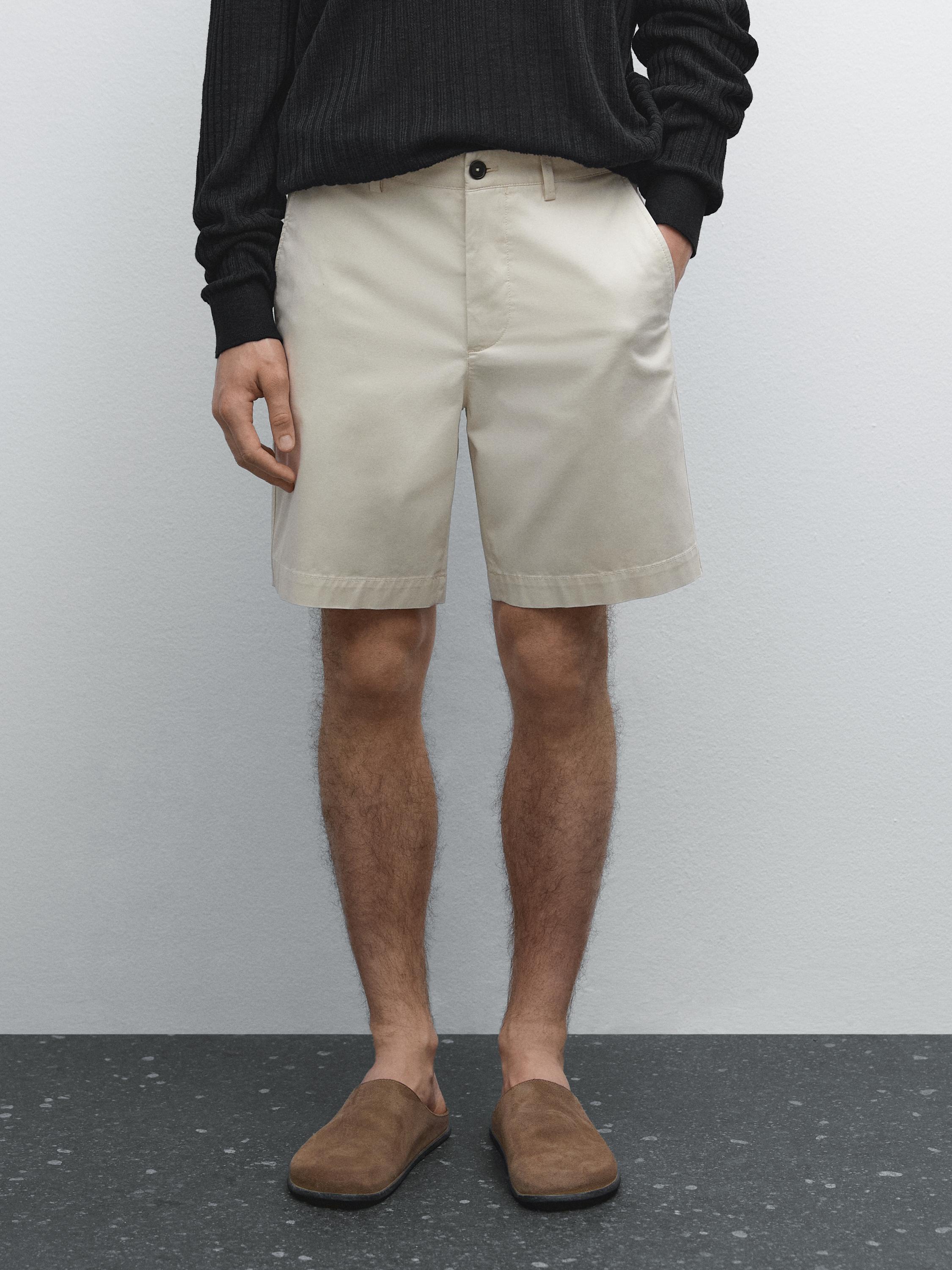 Cotton blend Bermuda shorts