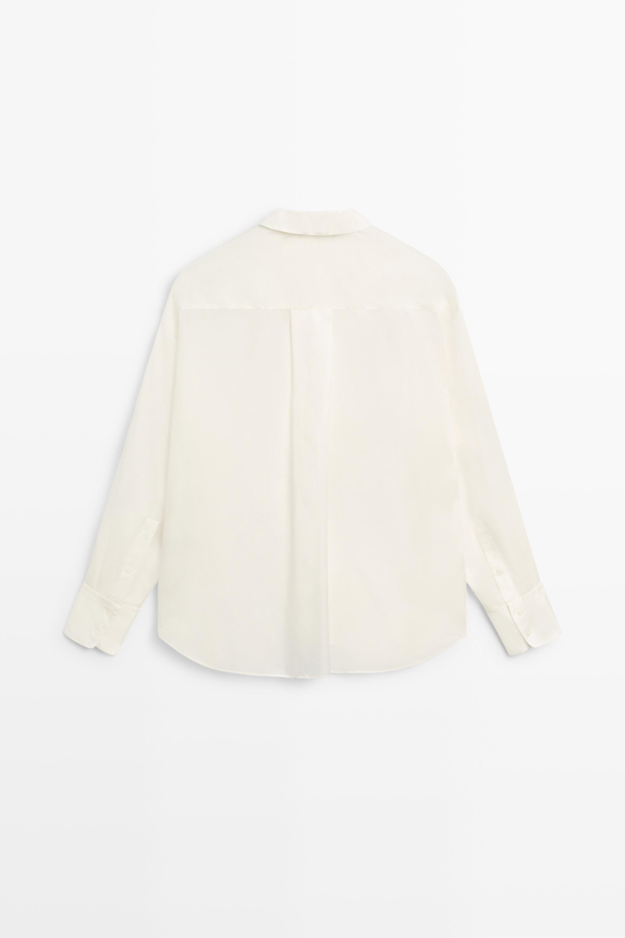 Massimo Dutti Oversize dökümlü gömlek görsel 7