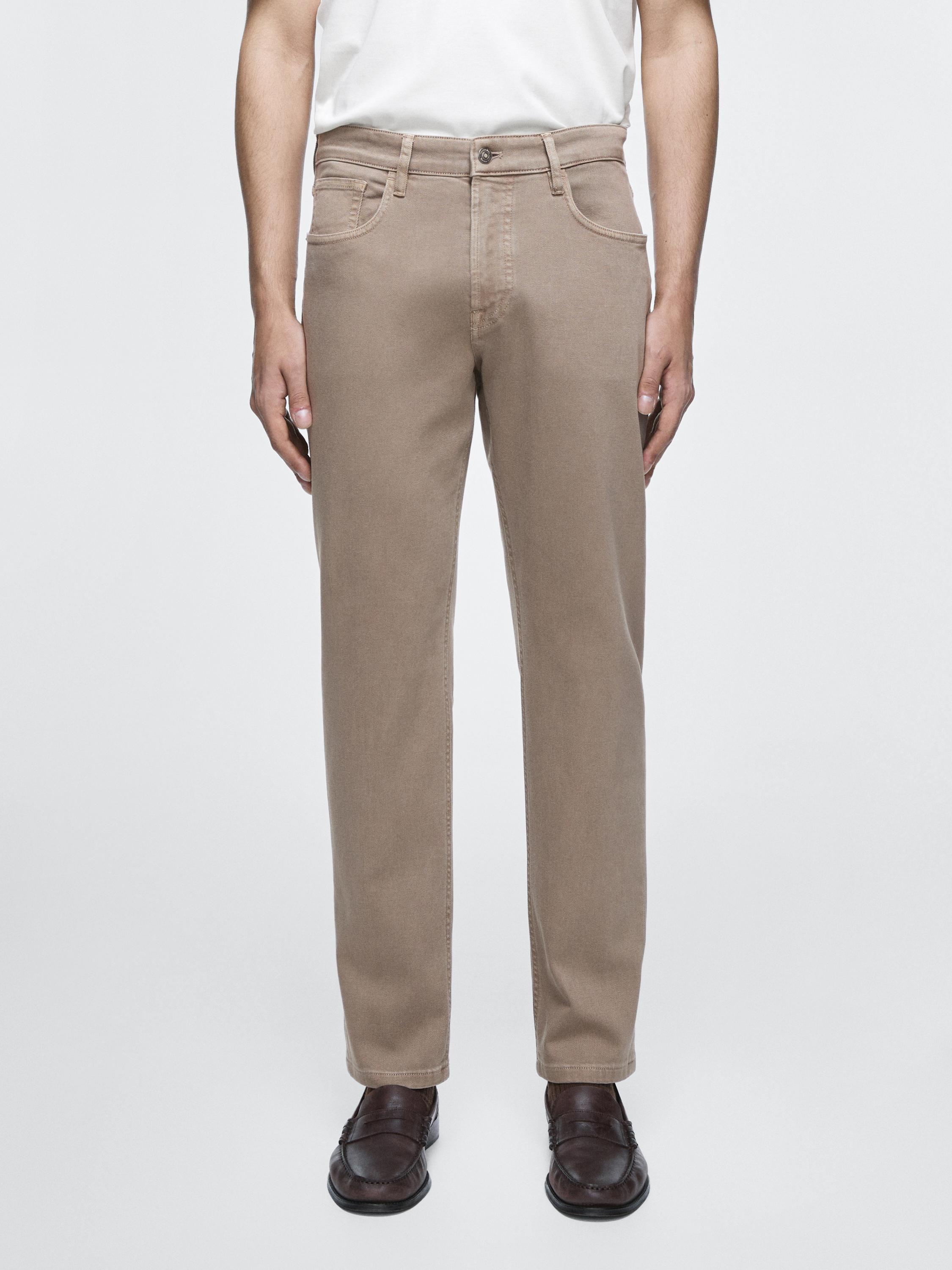 Set xhinsash vizon tapered fit me xhepa përpara dhe prapa, mbyllje me kopsë dhe zinxhir.