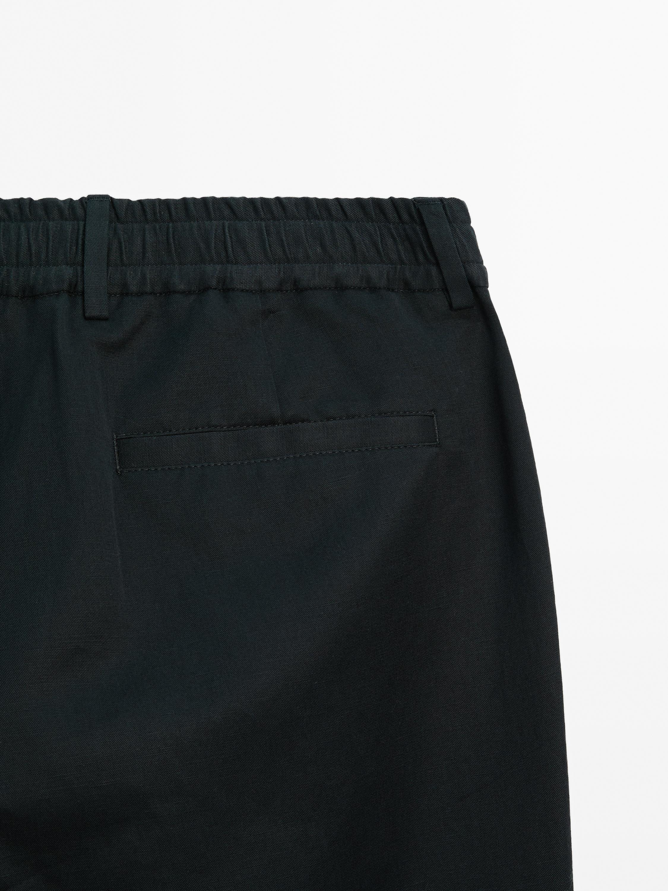 Cotton blend jogger fit trousers