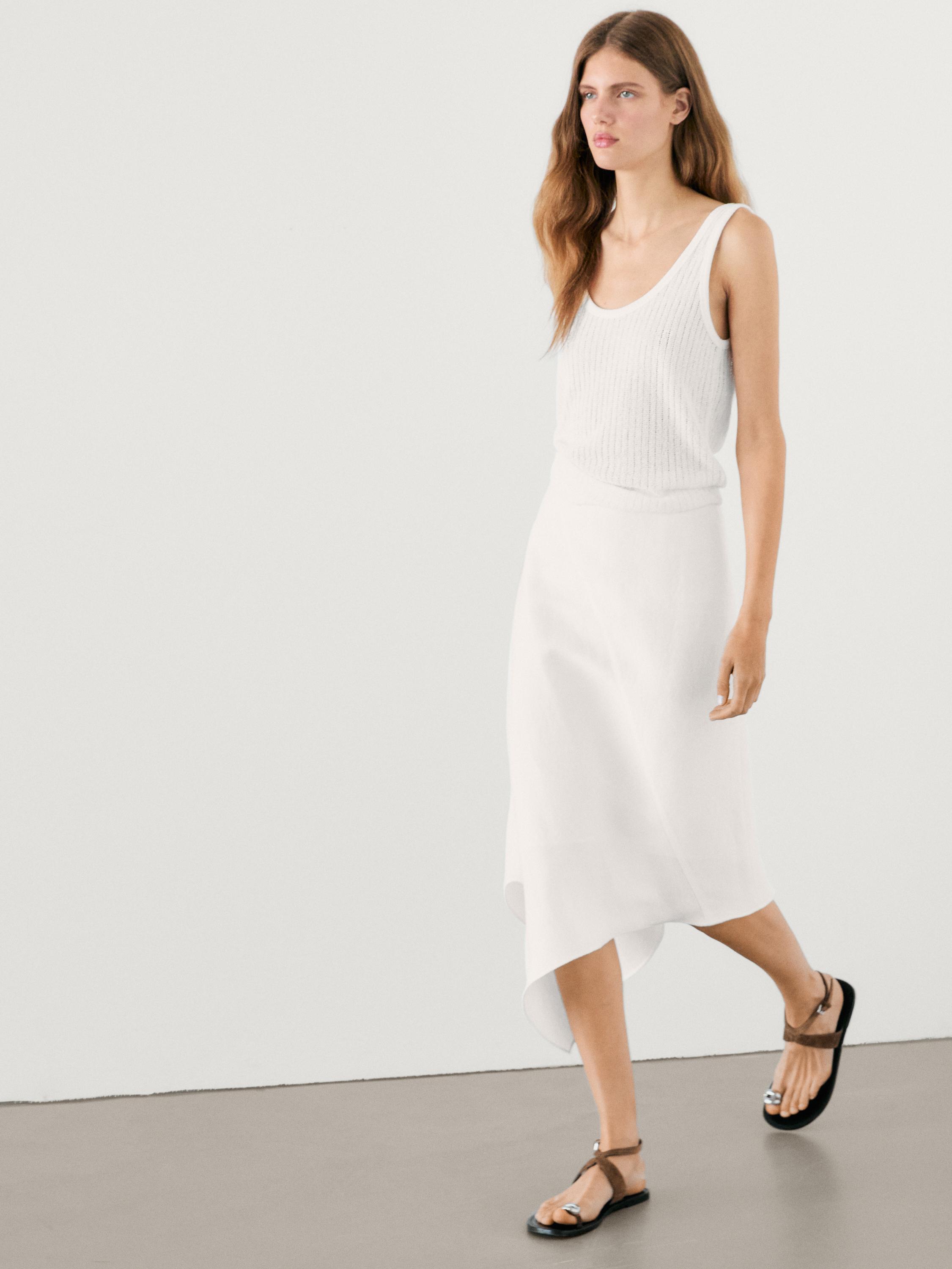 Jupe midi ample asymétrique