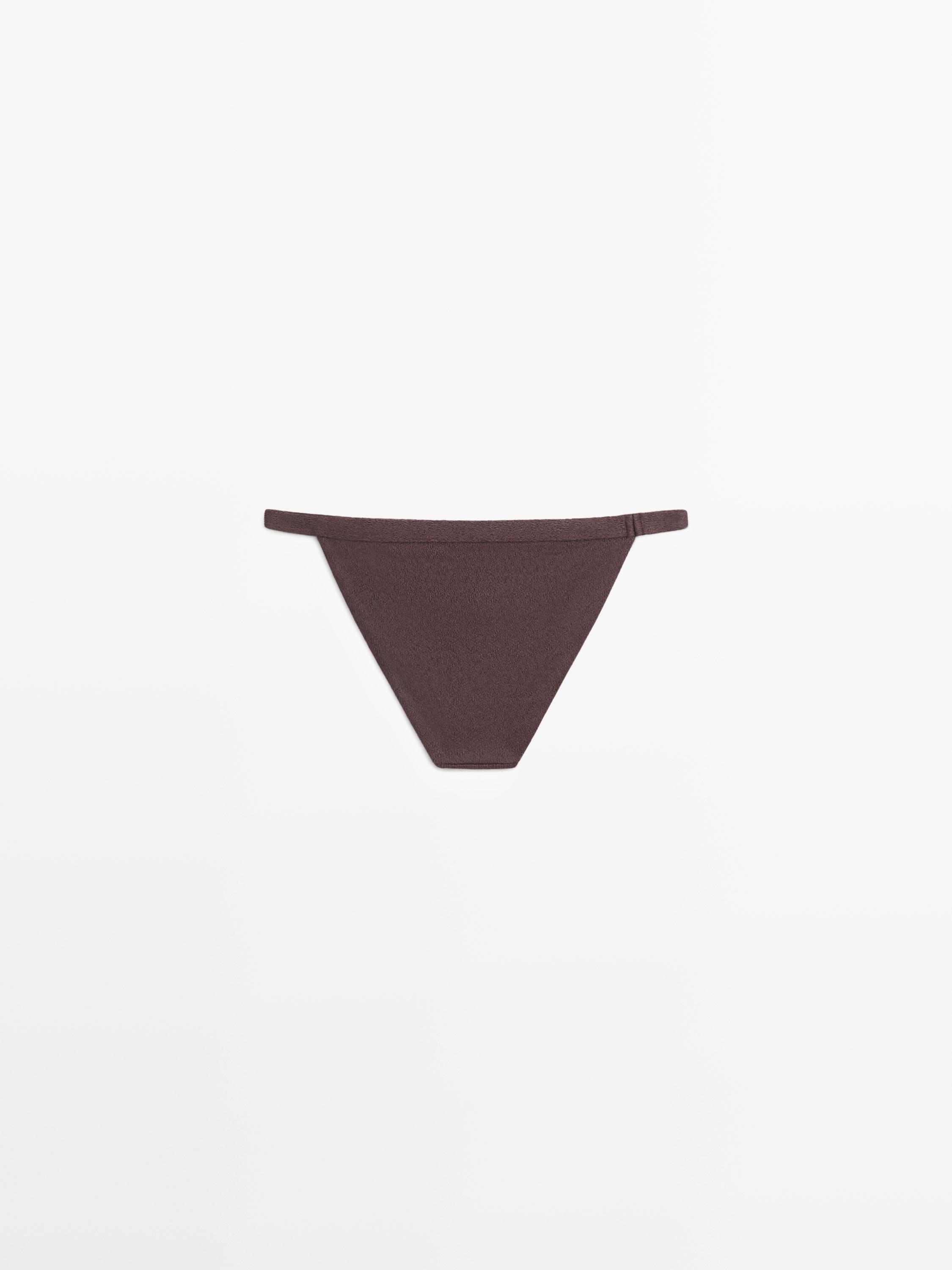 Textured bikini bottoms — BROWN