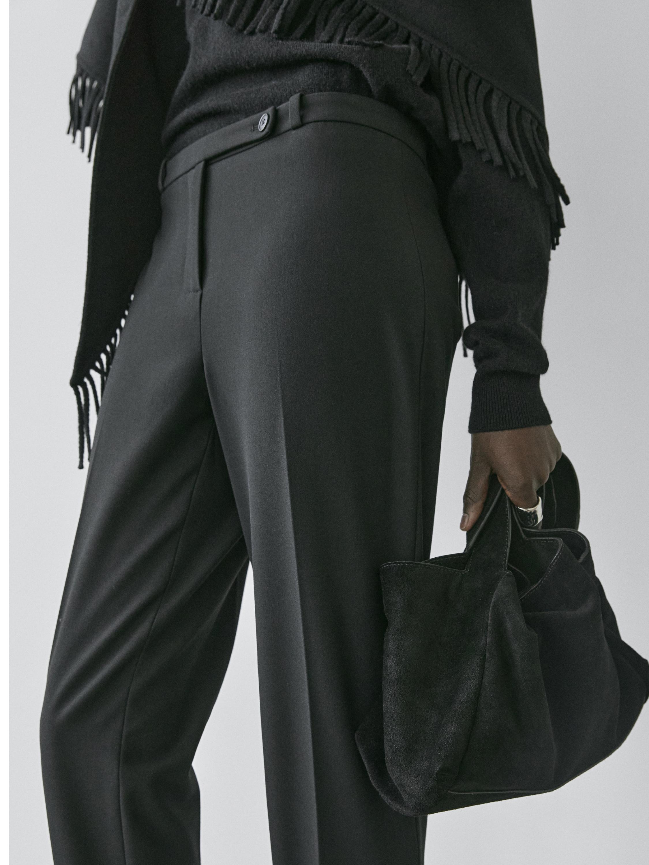 Pants with elasticated hems — BLACK