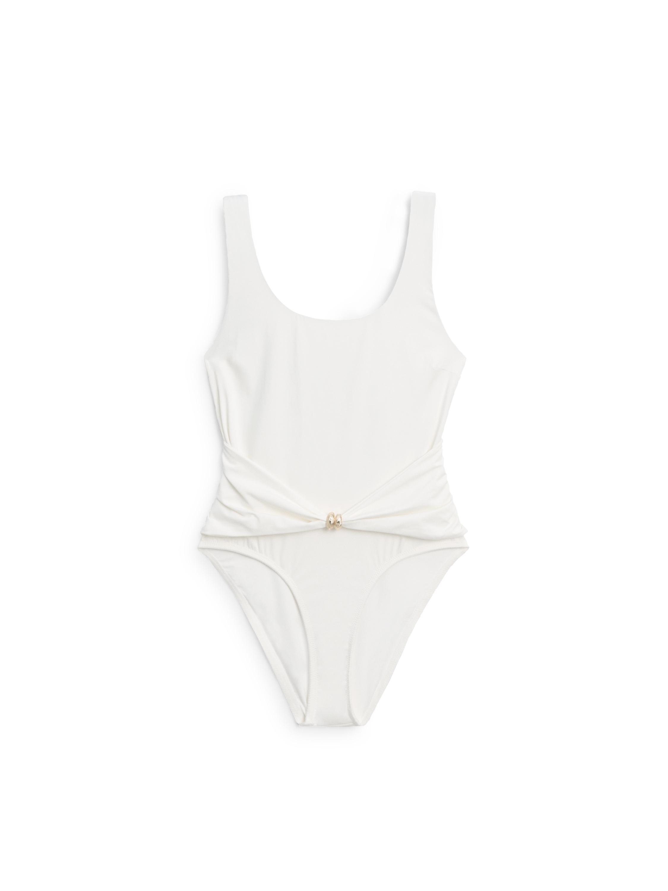 Swimsuit with rhinestone detail — Off white