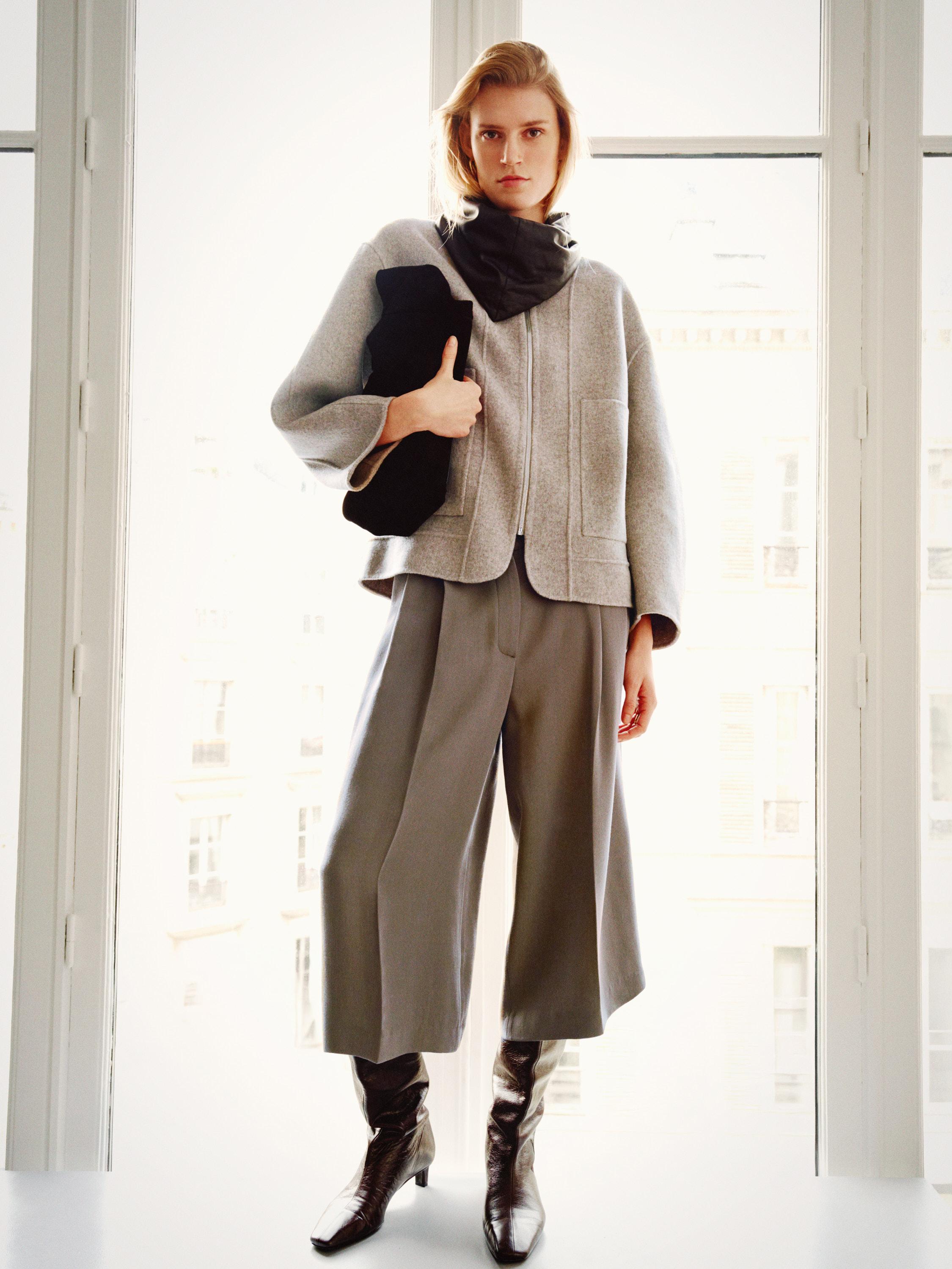 Flowing long wide-leg Bermuda shorts — MOLE BROWN