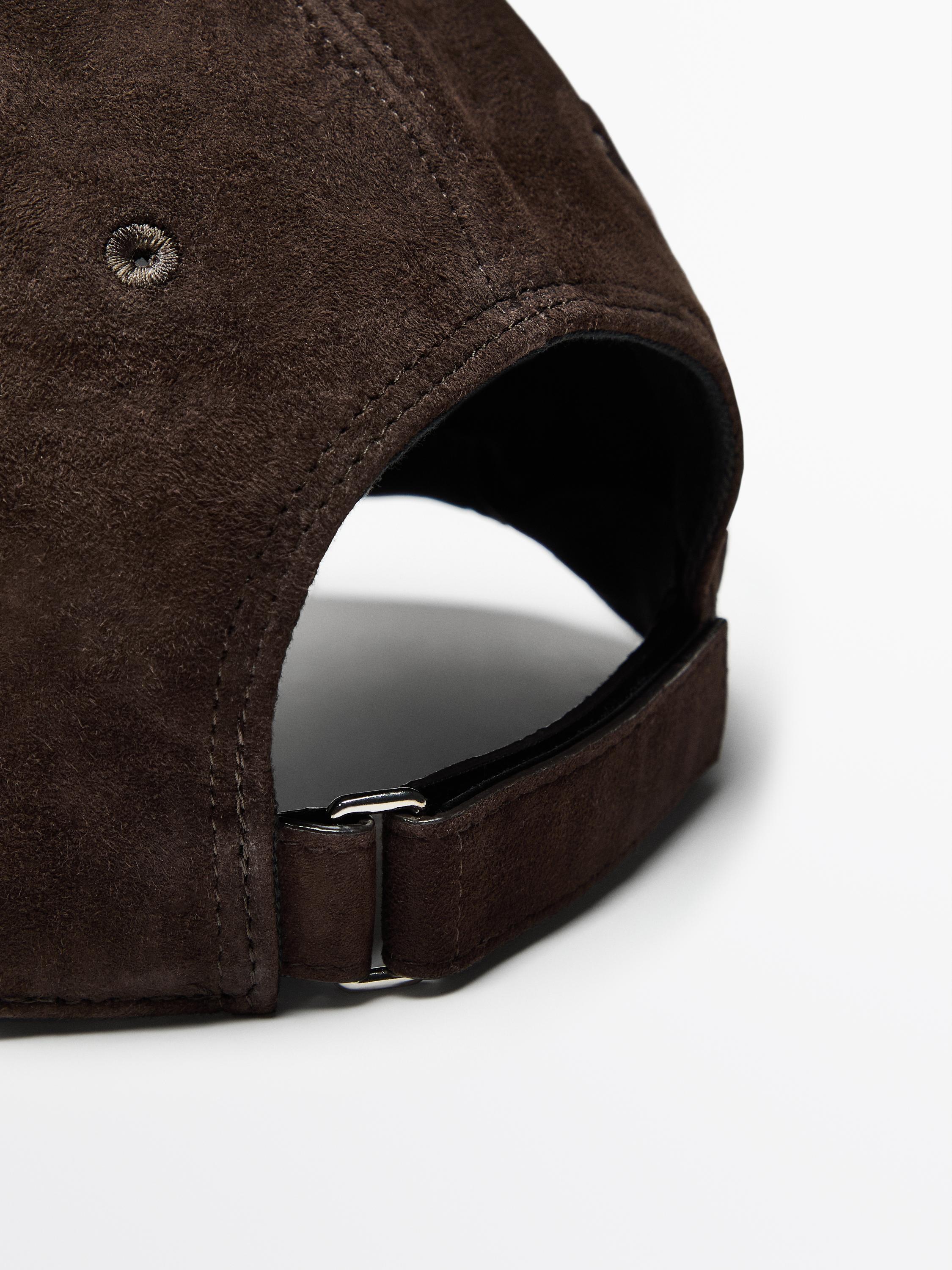 Suede leather cap