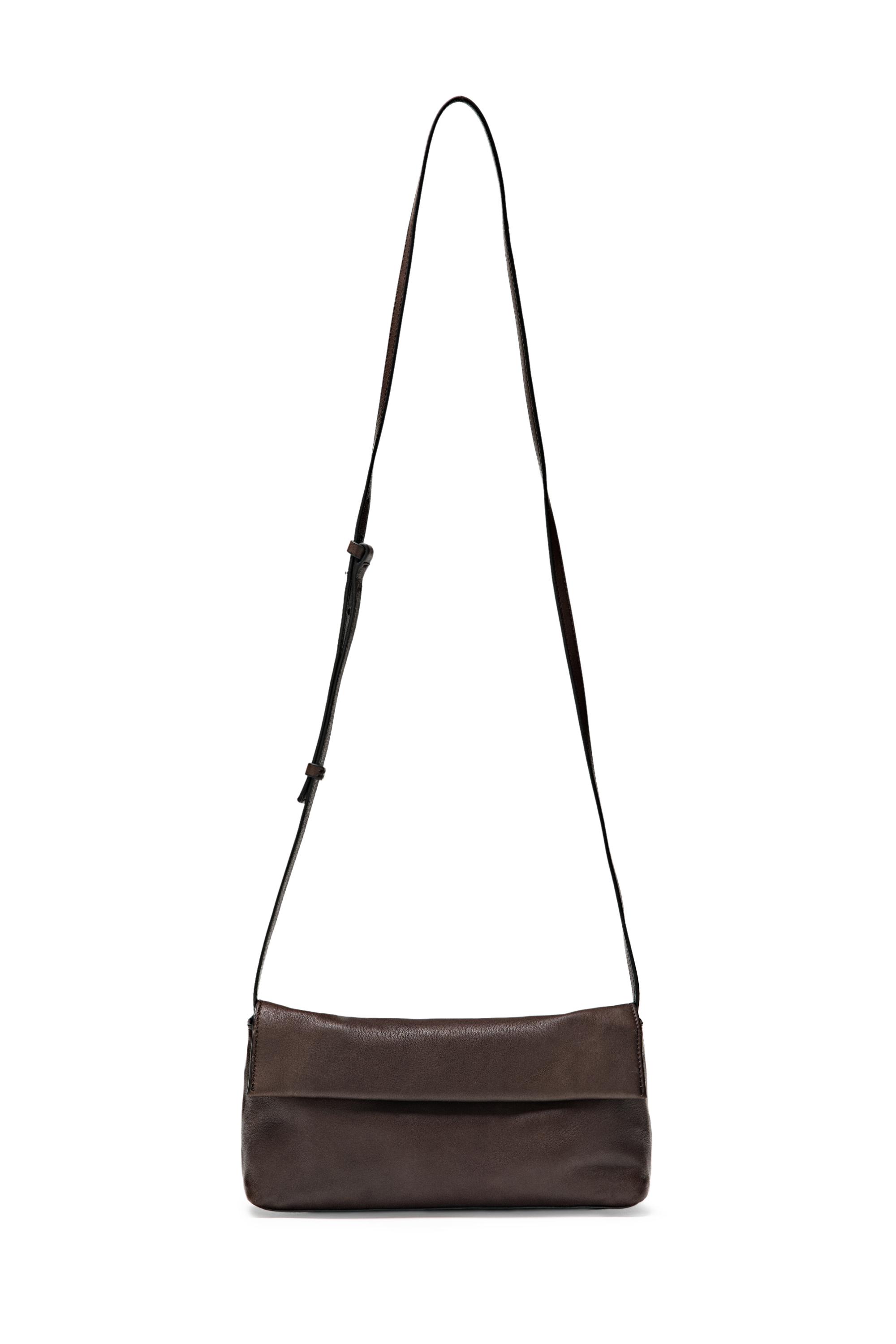 Nappa leather shoulder bag — BROWN