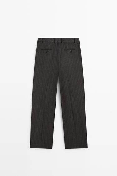 Darted pinstripe suit pants — CAREY 6