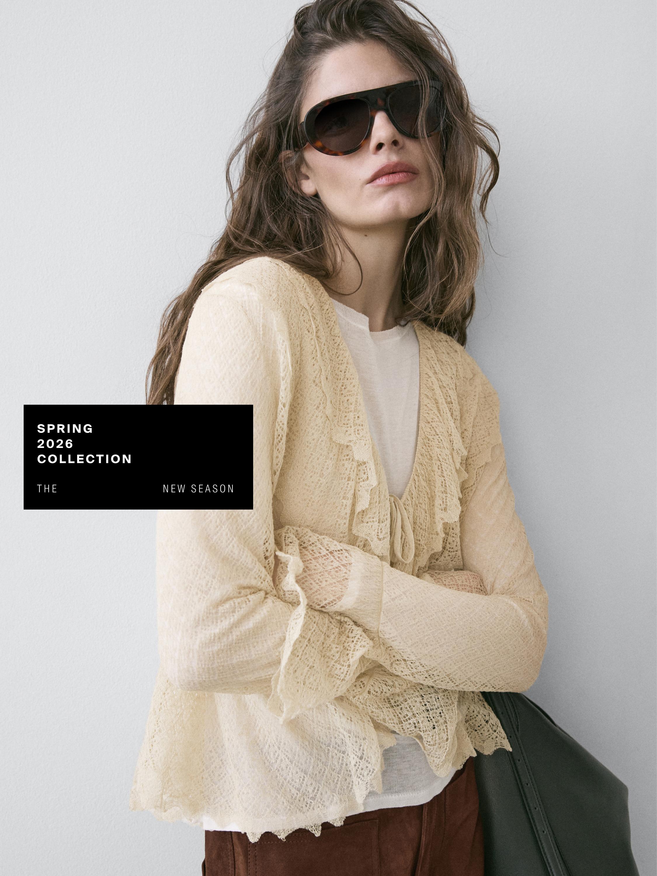 100% cotton semi-sheer T-shirt with collar detail — Off white