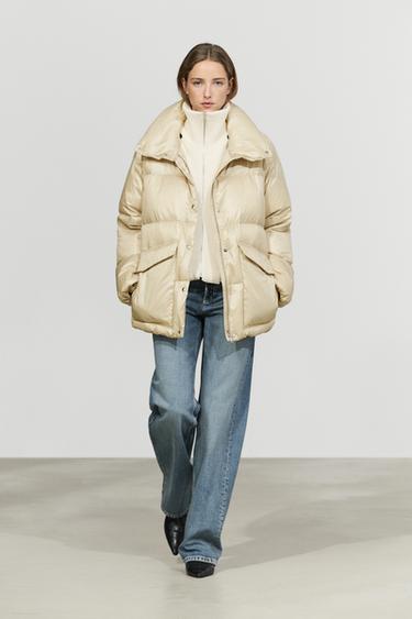 High-neck down jacket — CREAM 1