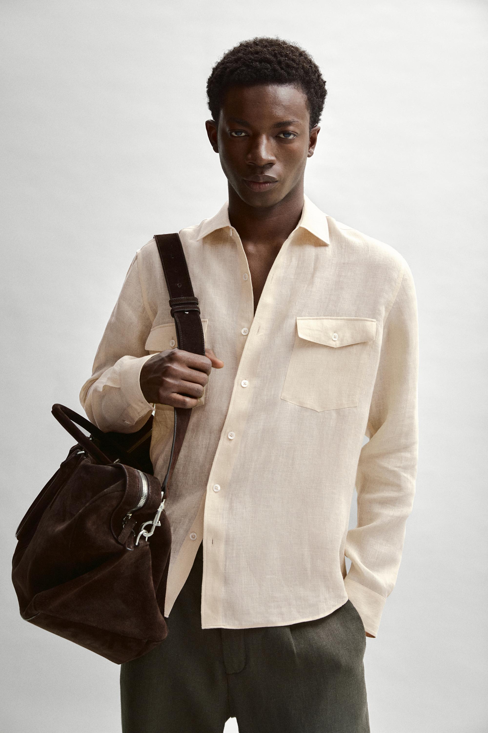 Suede leather travel bag — BROWN