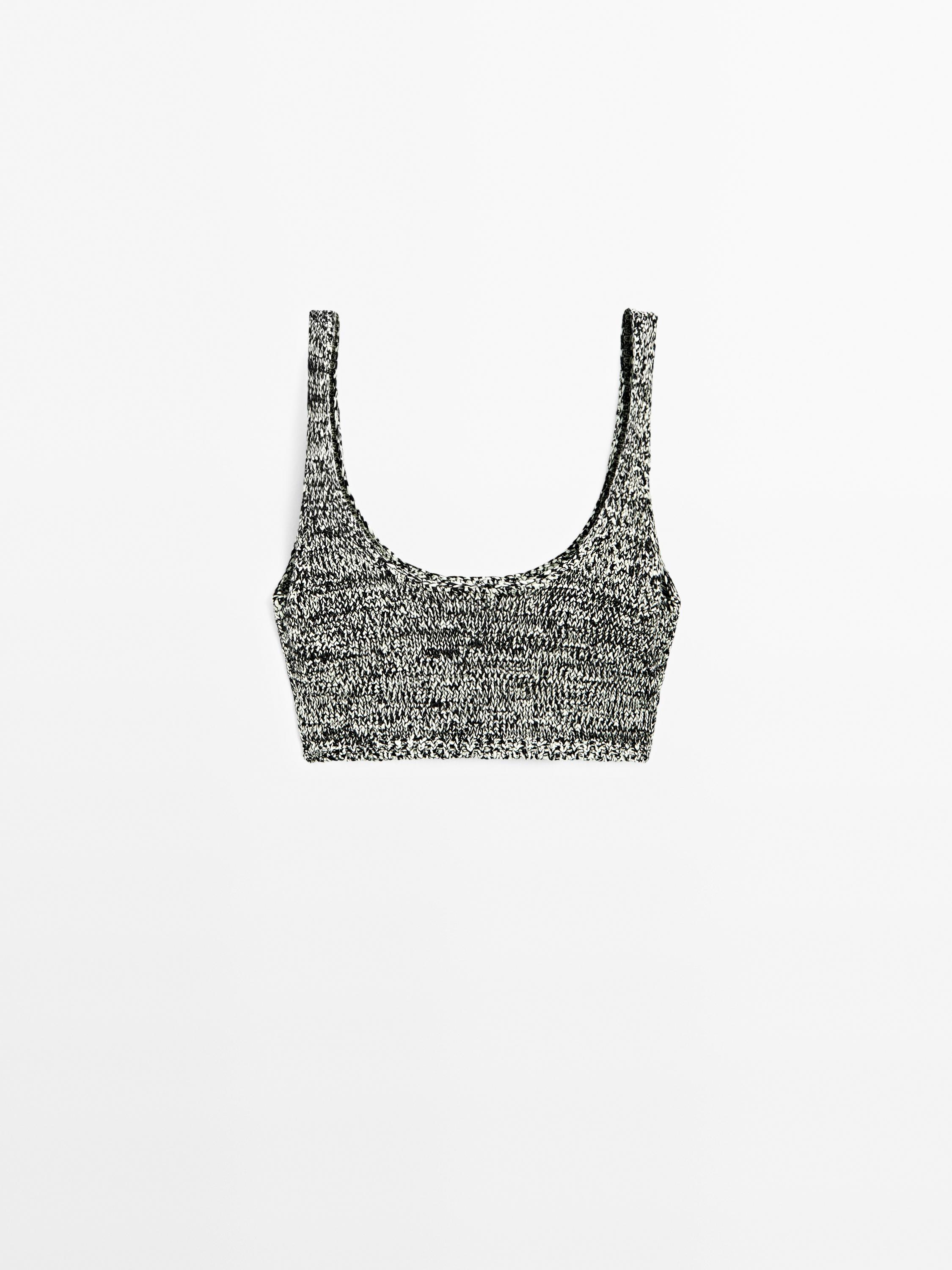 Short knit cotton blend bralette - Limited Edition