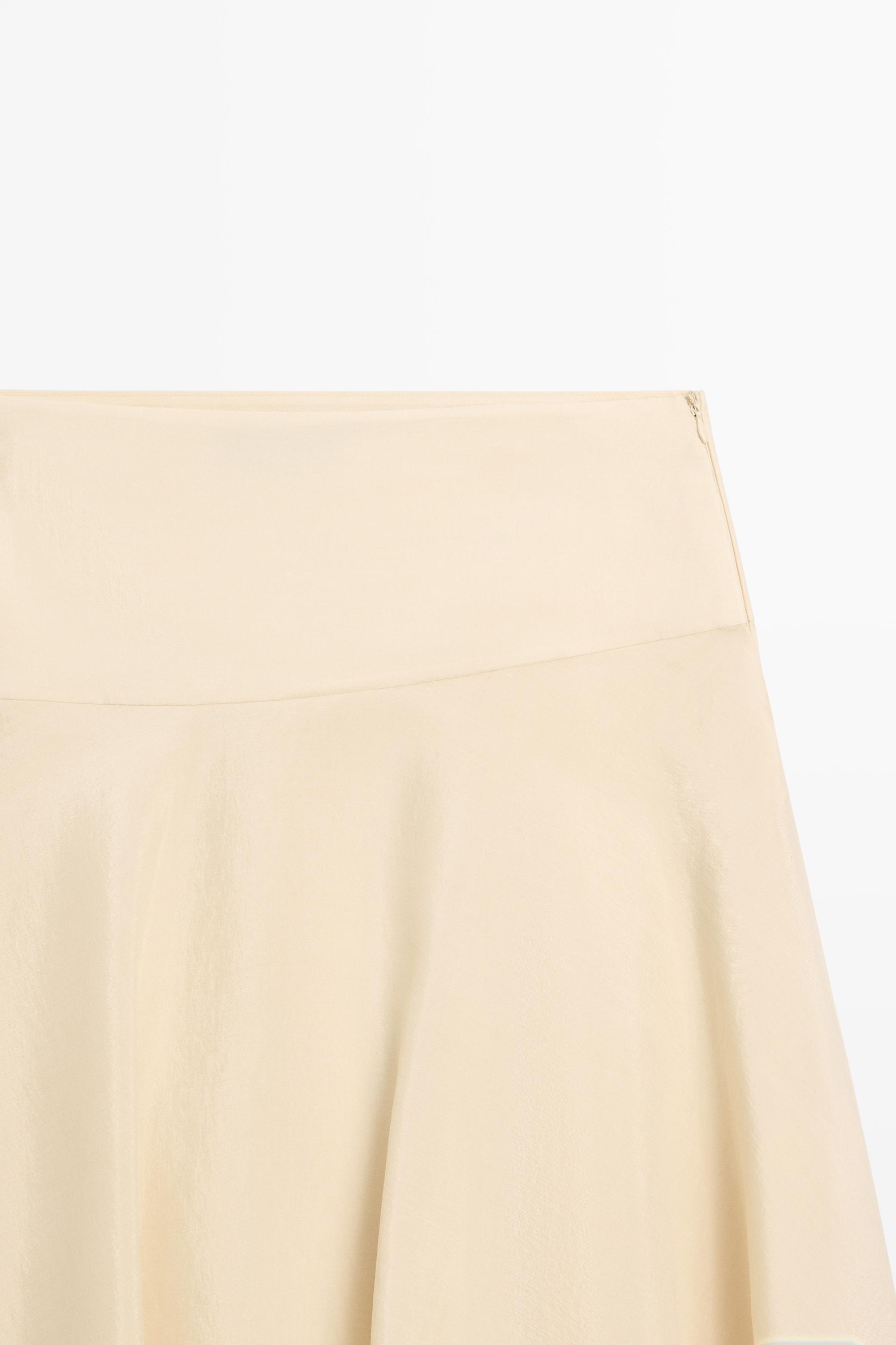 Flowing asymmetric midi skirt — Gold