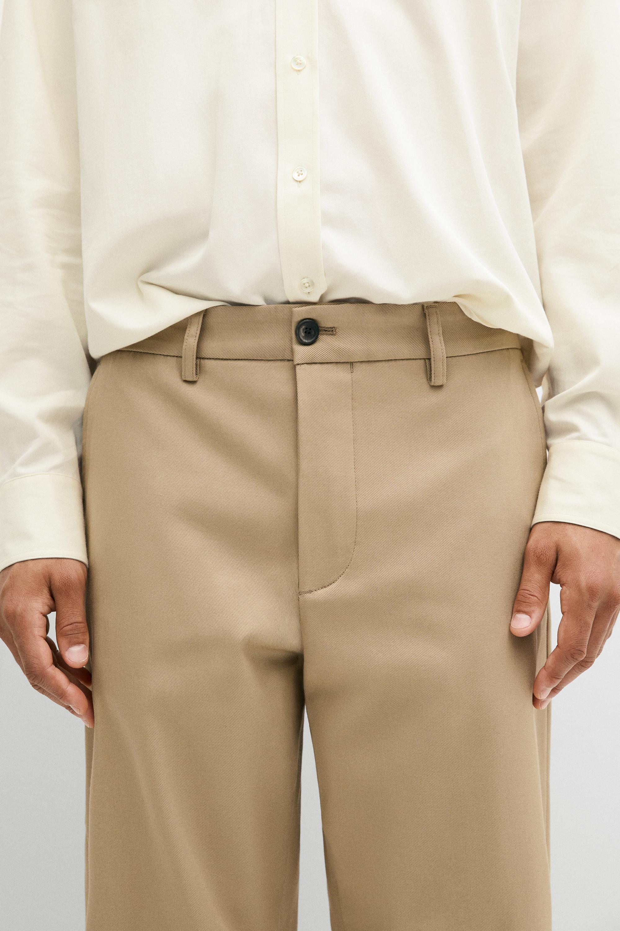 Cotton blend straight-leg pants — OCHRE