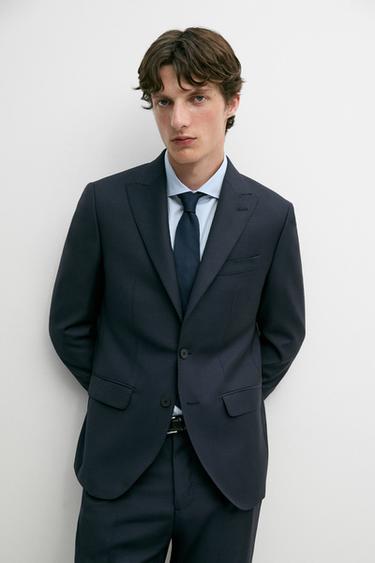 100% wool suit blazer — NAVY BLUE 3