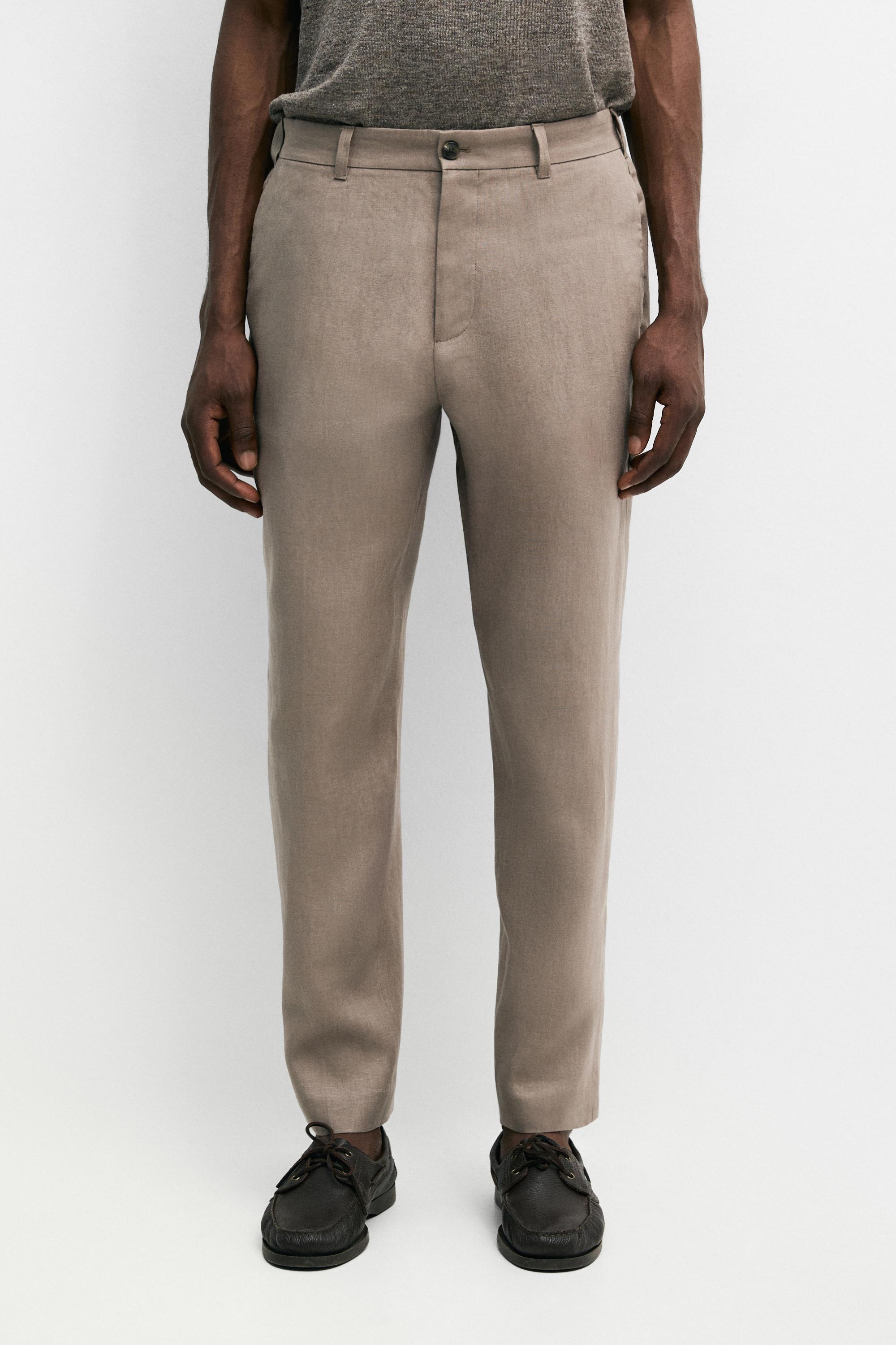 Celana panjang linen tapered fit