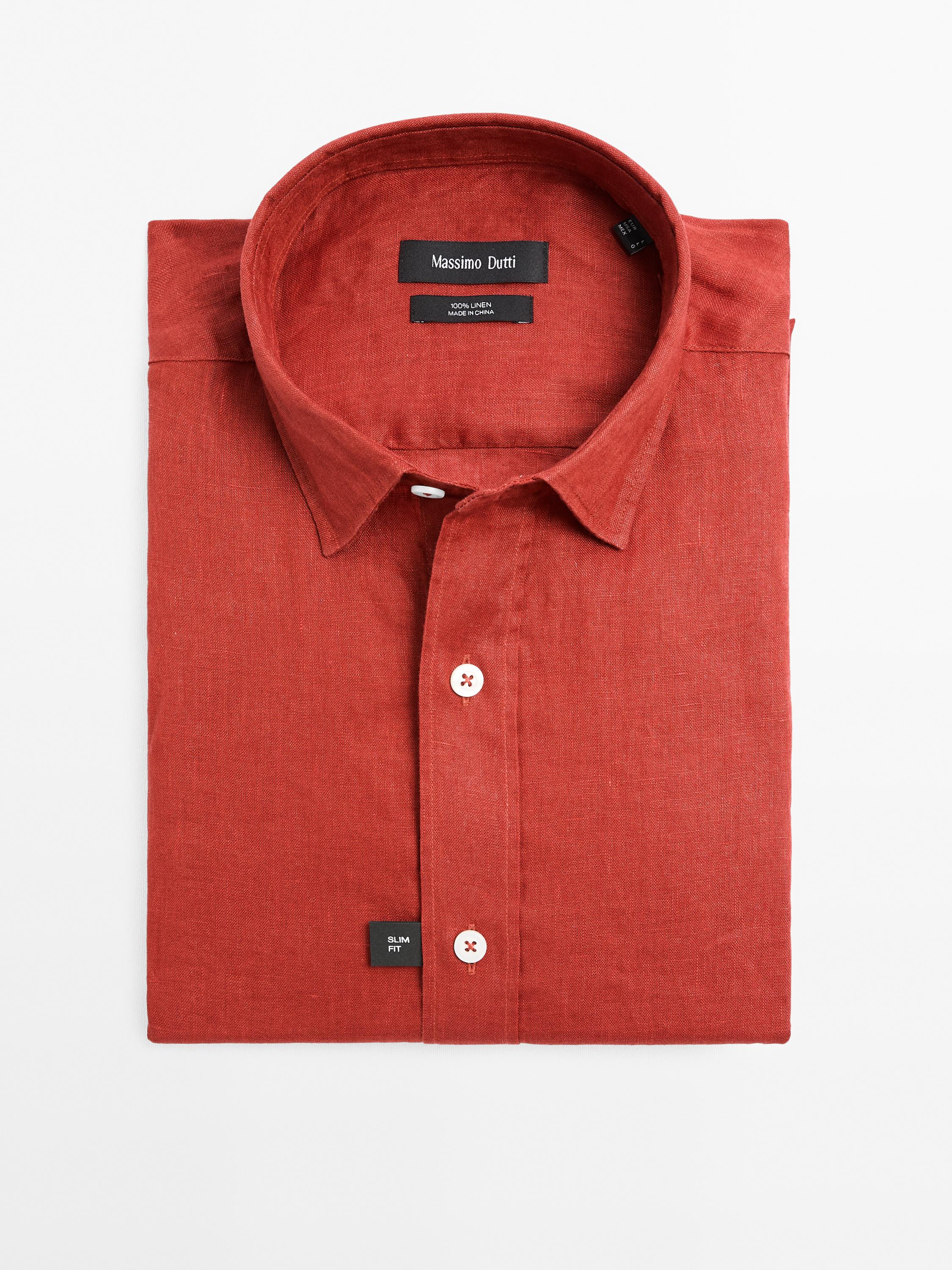 100% linen slim fit shirt