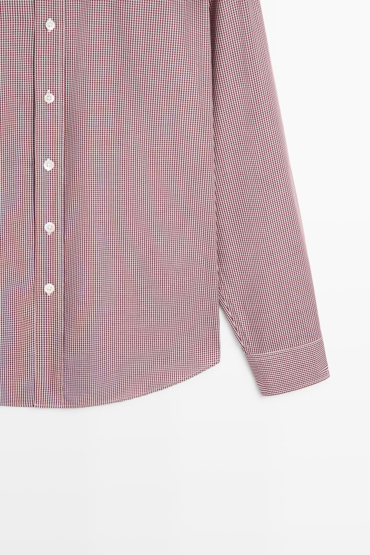 Regular fit gingham shirt — DARK PINK