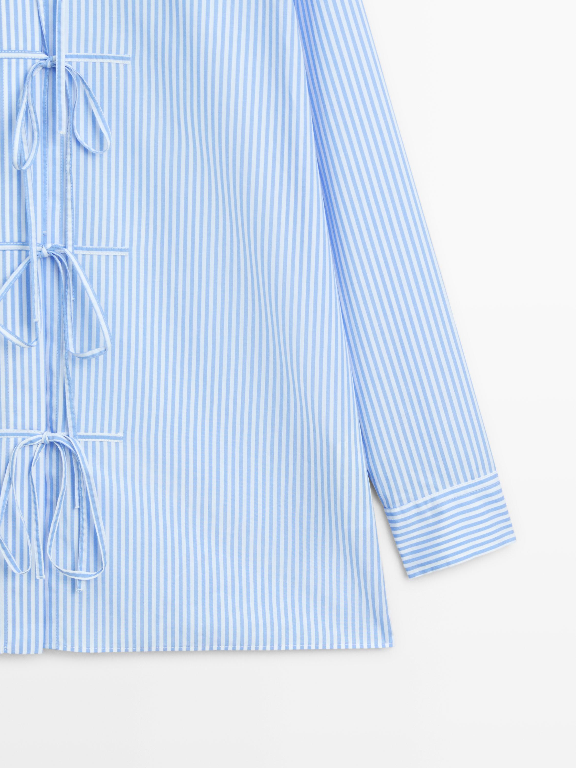100% cotton striped shirt — SKY BLUE