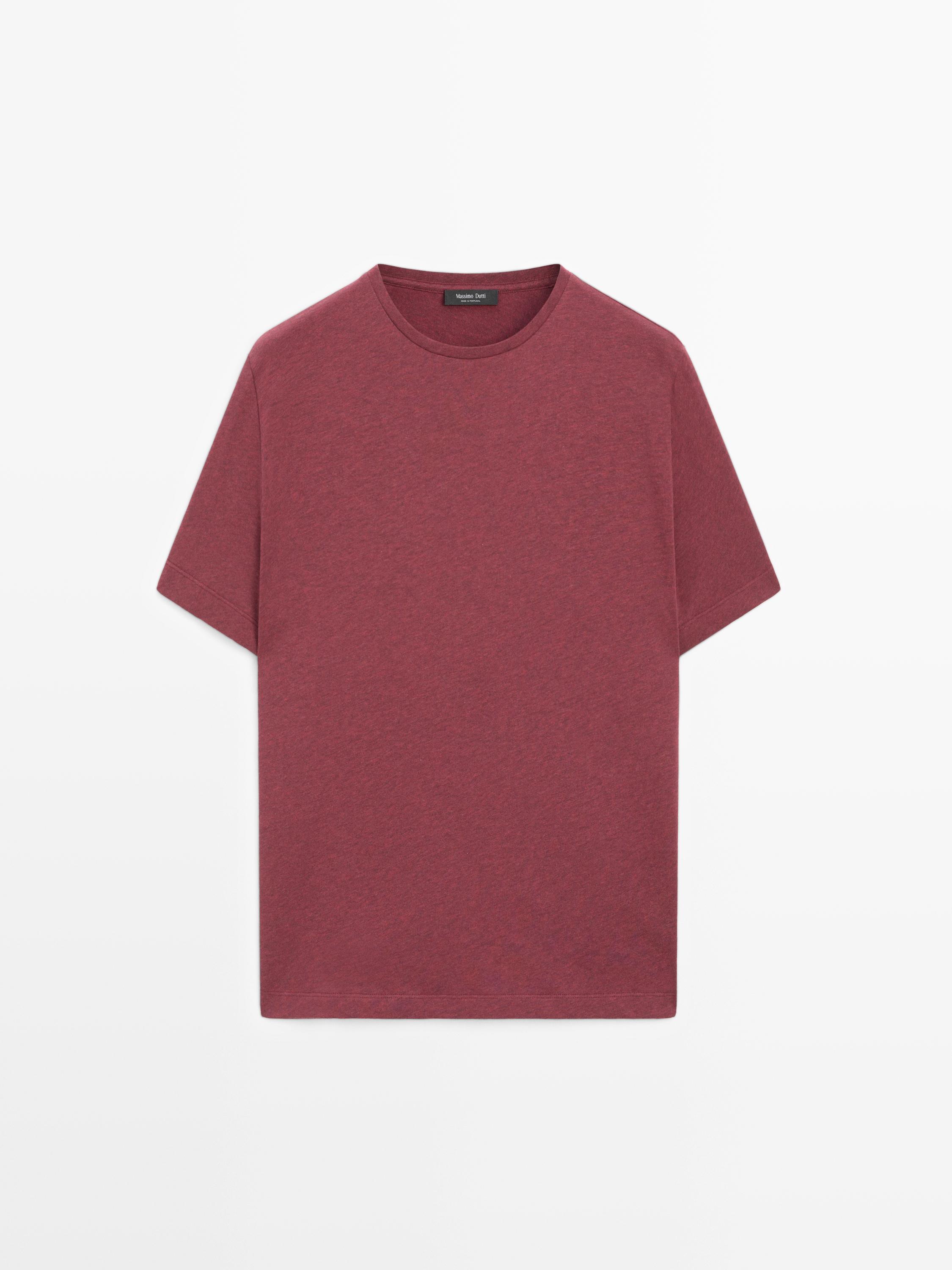 Lightweight short sleeve cotton melange T-shirt