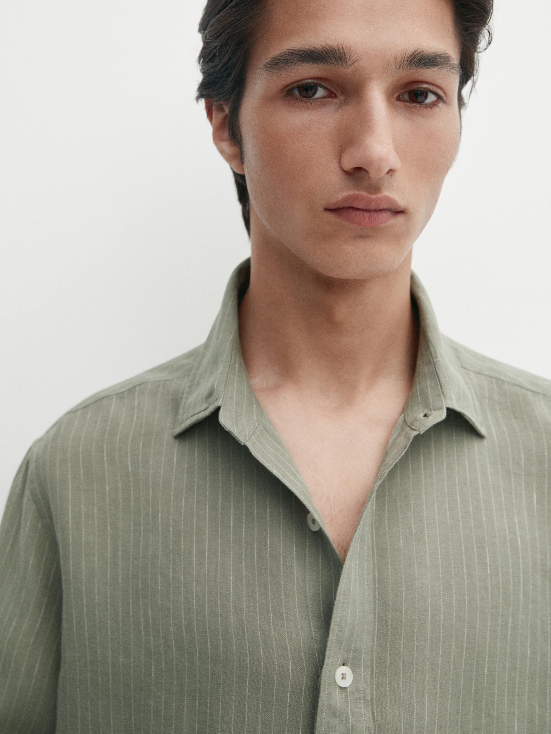 Chemise à rayures 100&nbsp;% lin