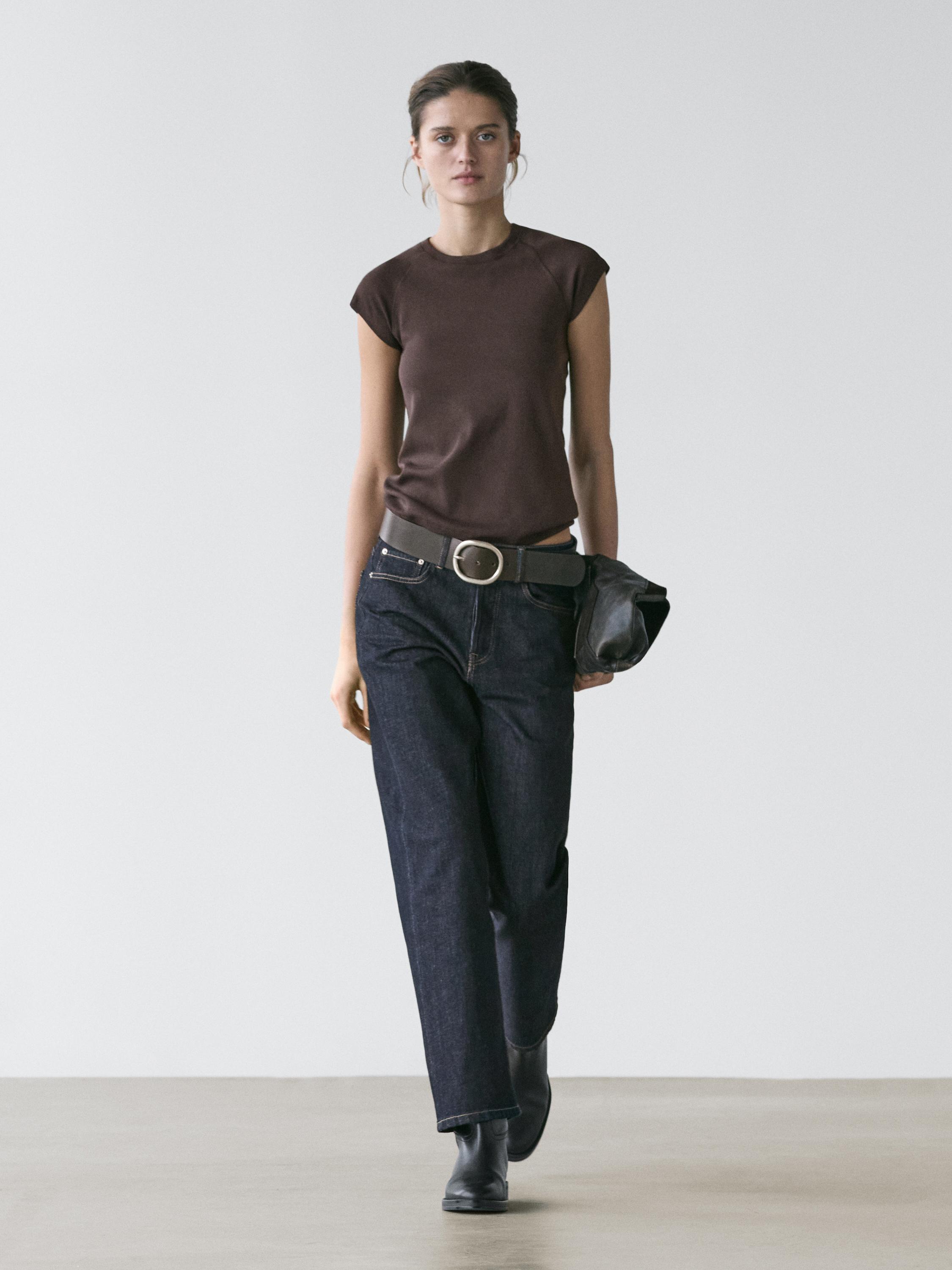 Camiseta manga corta ranglan algodón