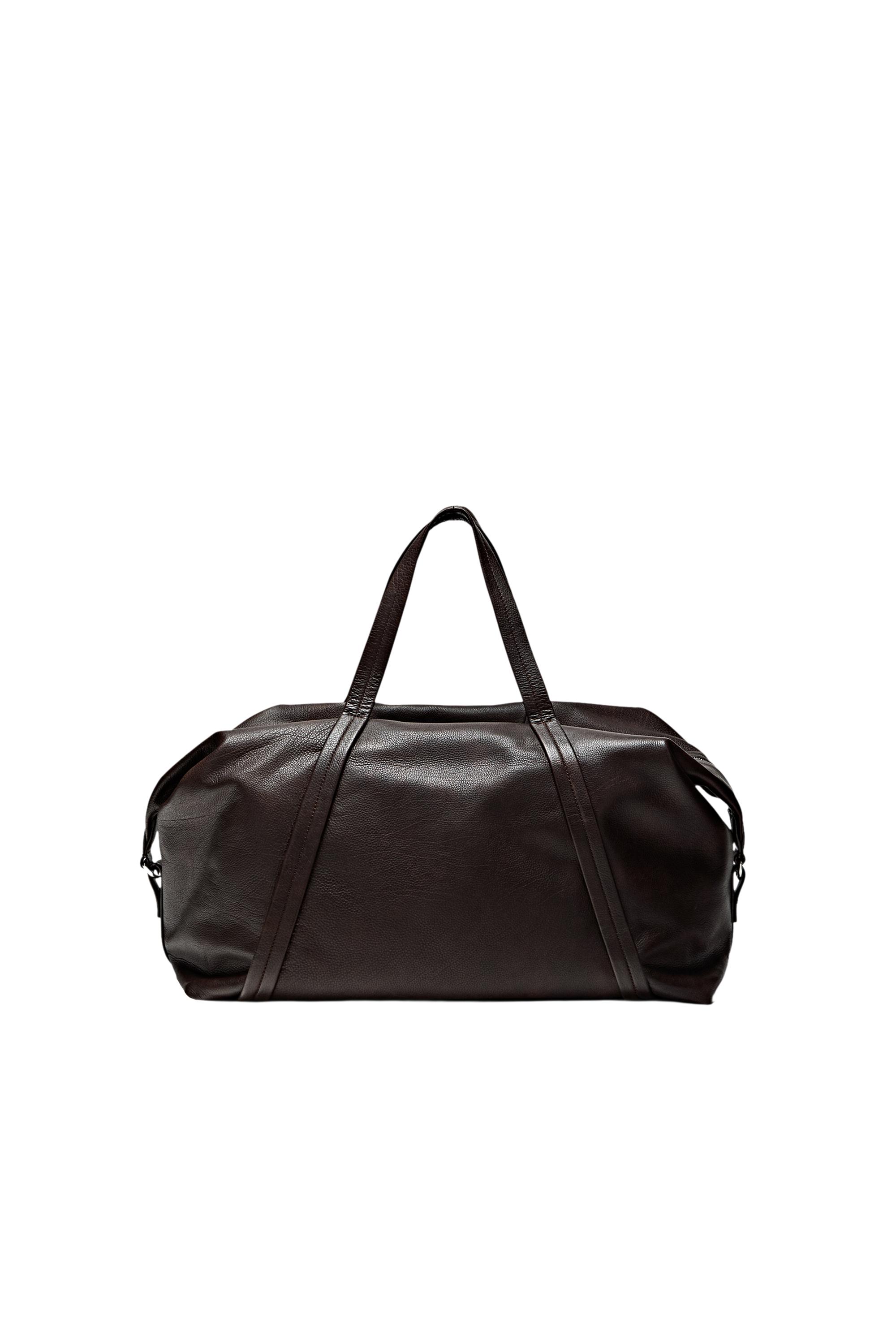 Nappa leather travel bag — BROWN