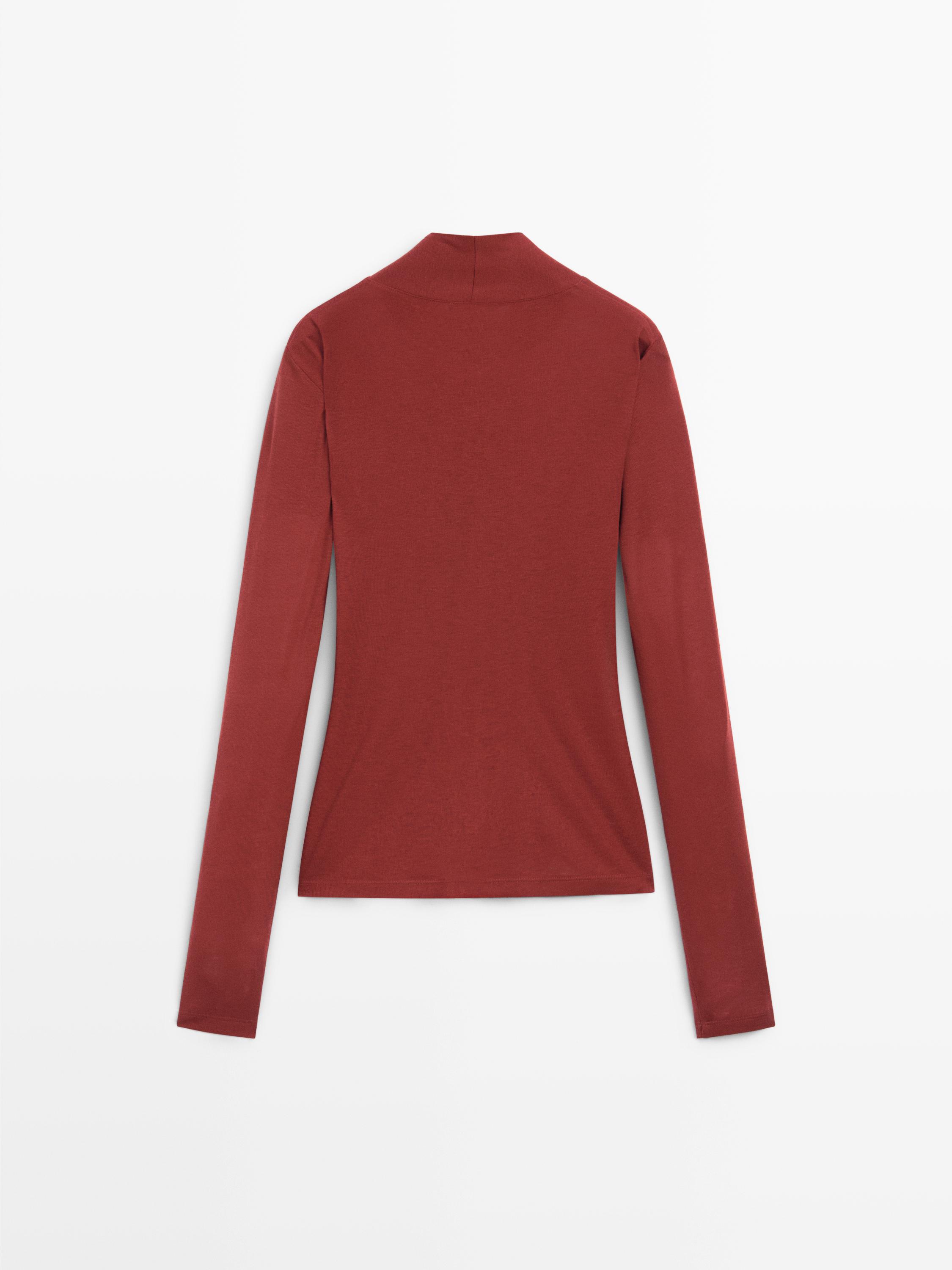 Lyocell and wool crossover top
